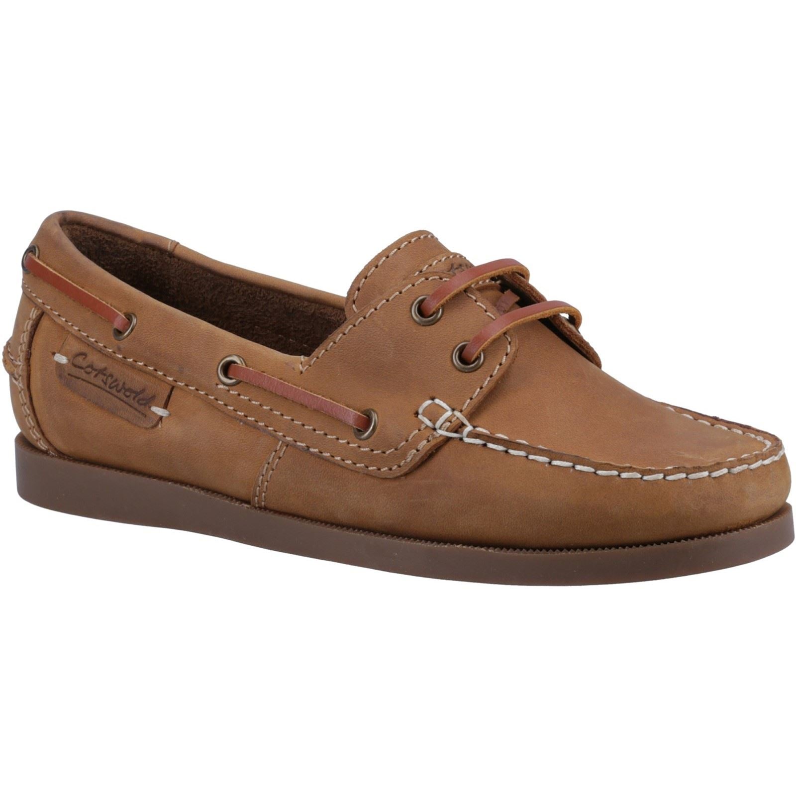 Cotswold Waterlane Chaussures Bateau En Cuir Pour Femmes Couleur Chameau