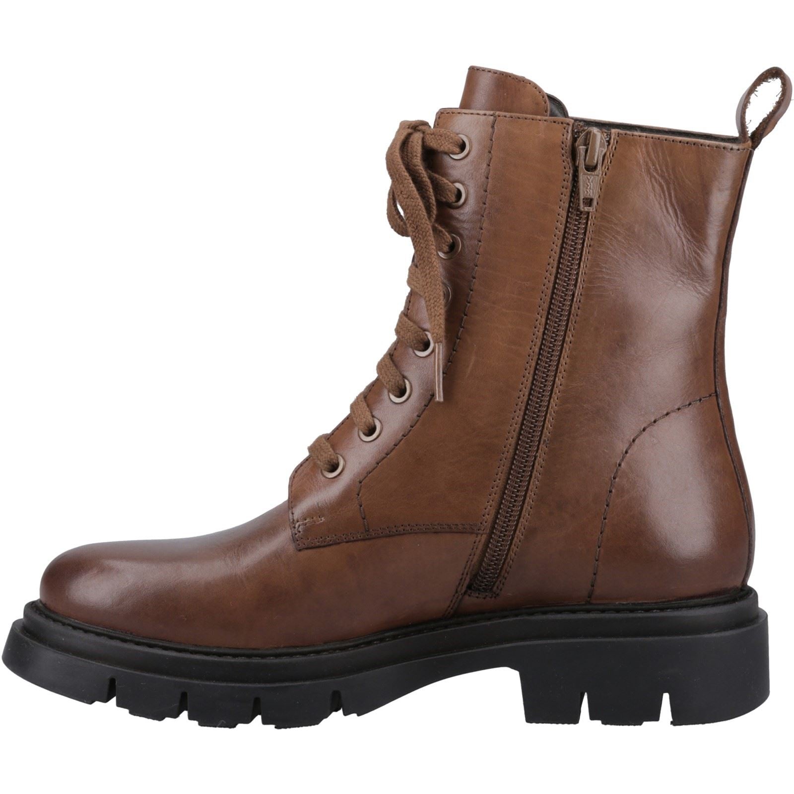 Hush Puppies Rhea Bottes Marron En Cuir Pour Femmes