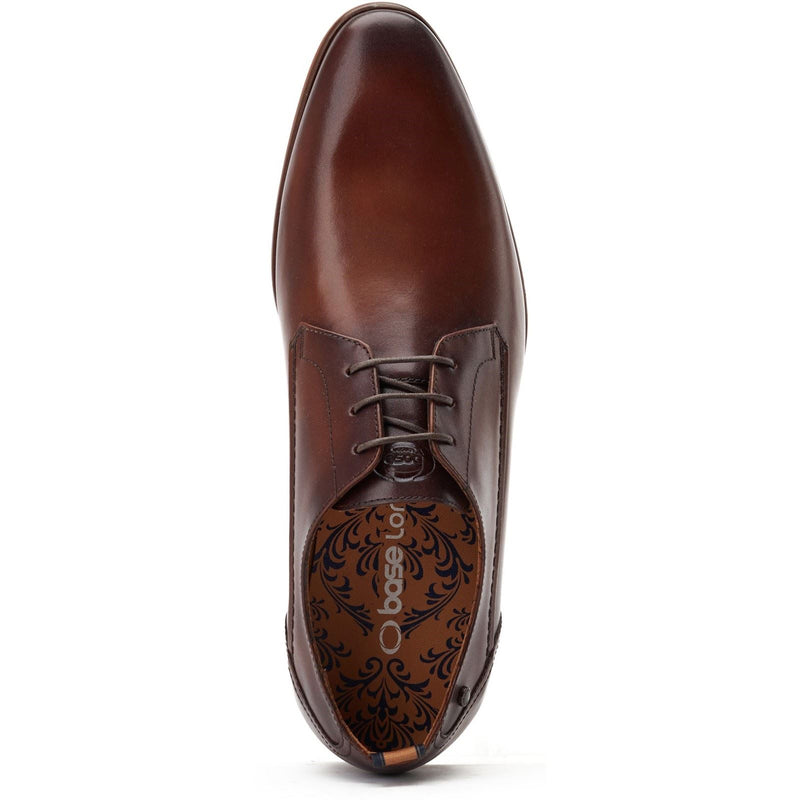Base London Gambino Excel Chaussures À Lacets Pour Homme En Cuir Marron Brûlé
