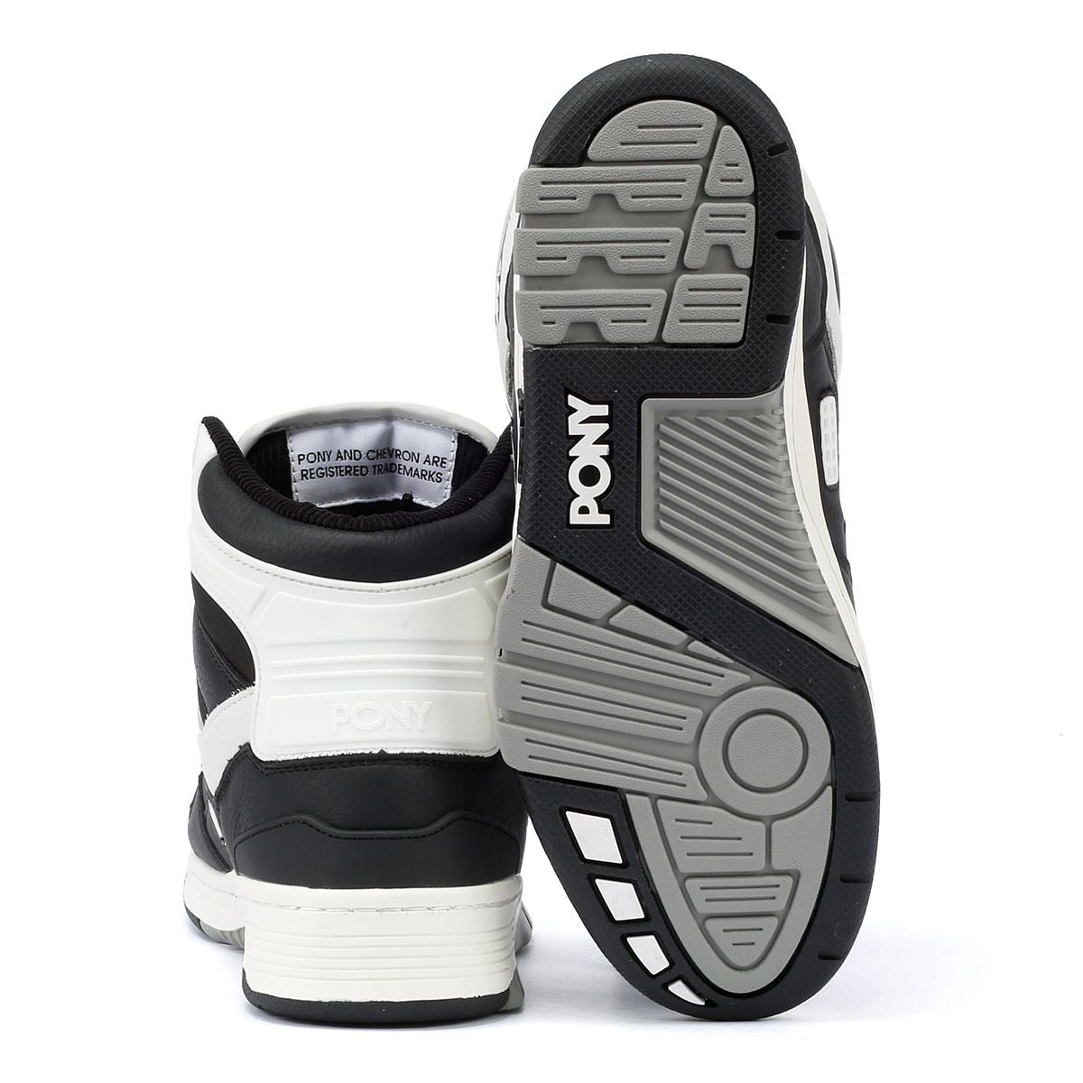 Pony M_100 Baskets En Cuir Noires/Blanches