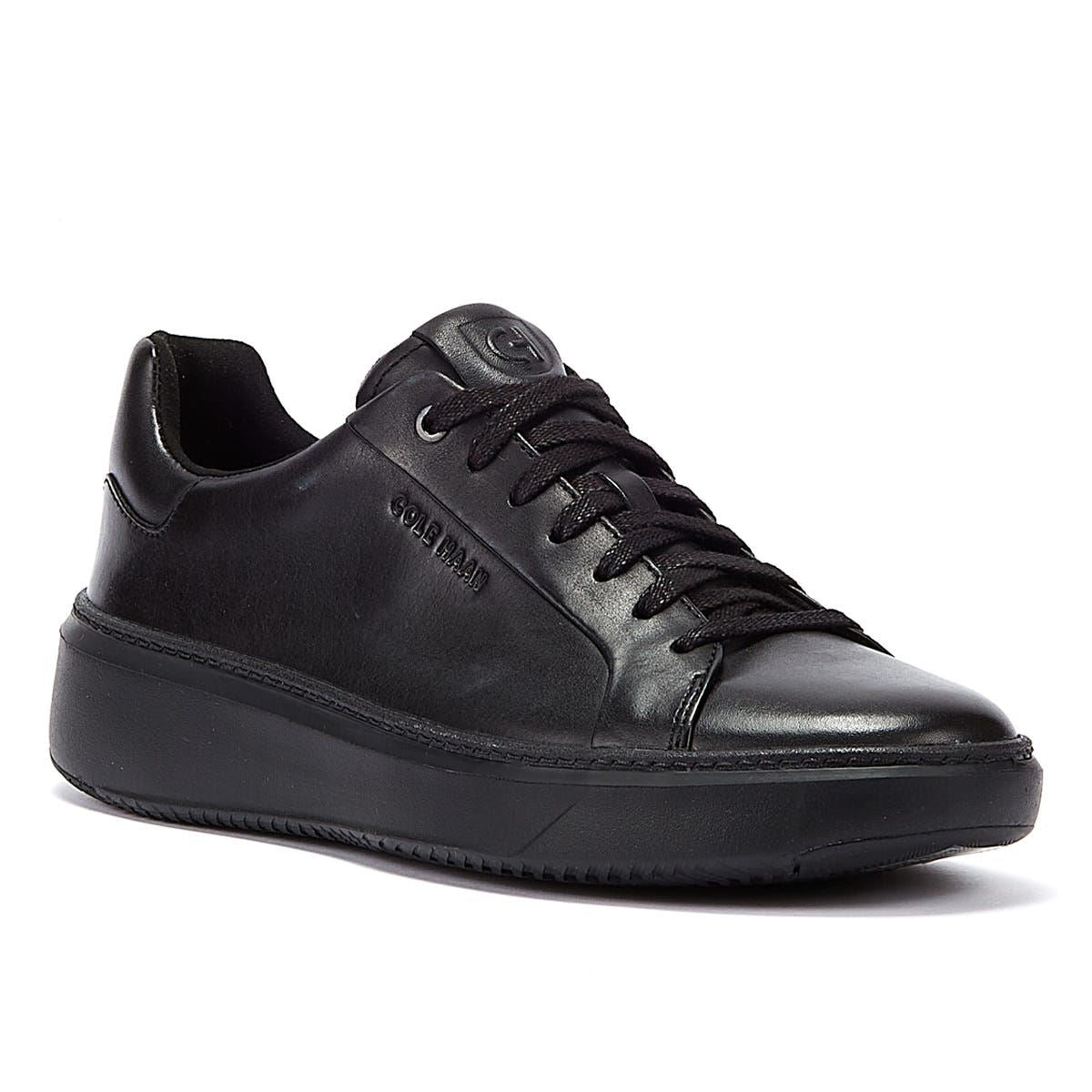 Cole Haan Grandprø Topspin Baskets Noires En Cuir Pour Hommes