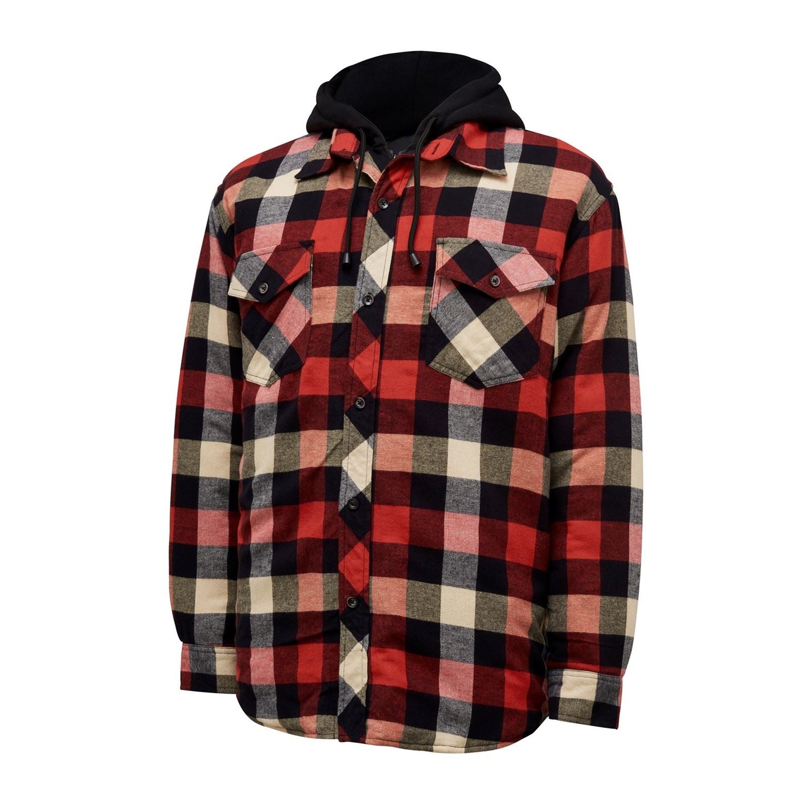 Hard Yakka Quilted Flannel Shacket Veste Chemise Rouge Pour Homme