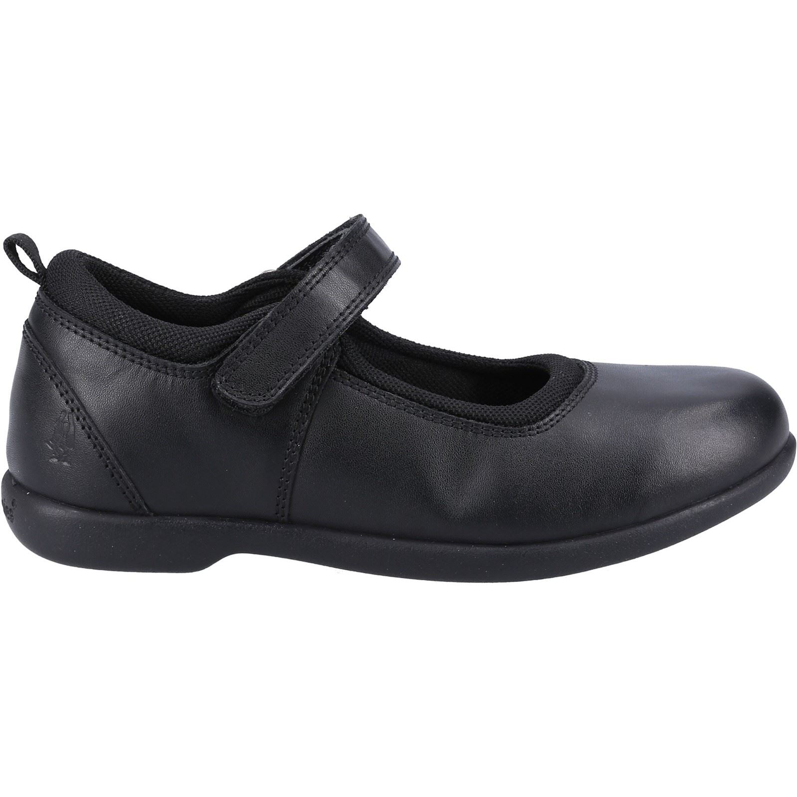 Hush Puppies Bianca JNR Chaussures Noires Pour Filles En Cuir
