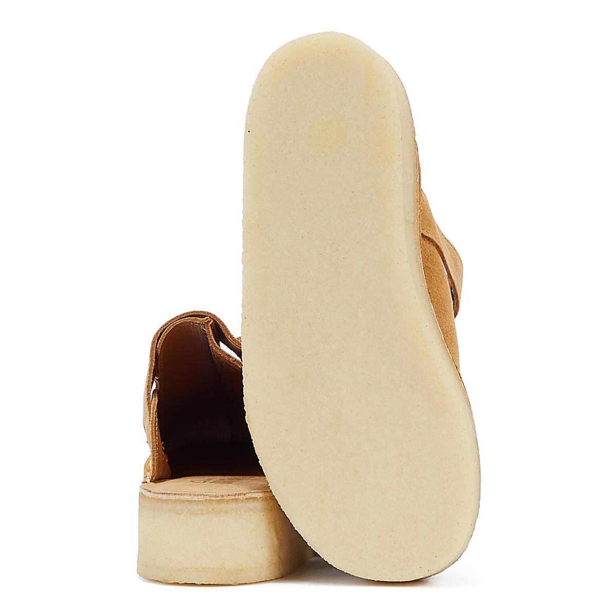 Clarks Originals Wedge Mule Mules En Daim Beige Moyen Pour Femmes