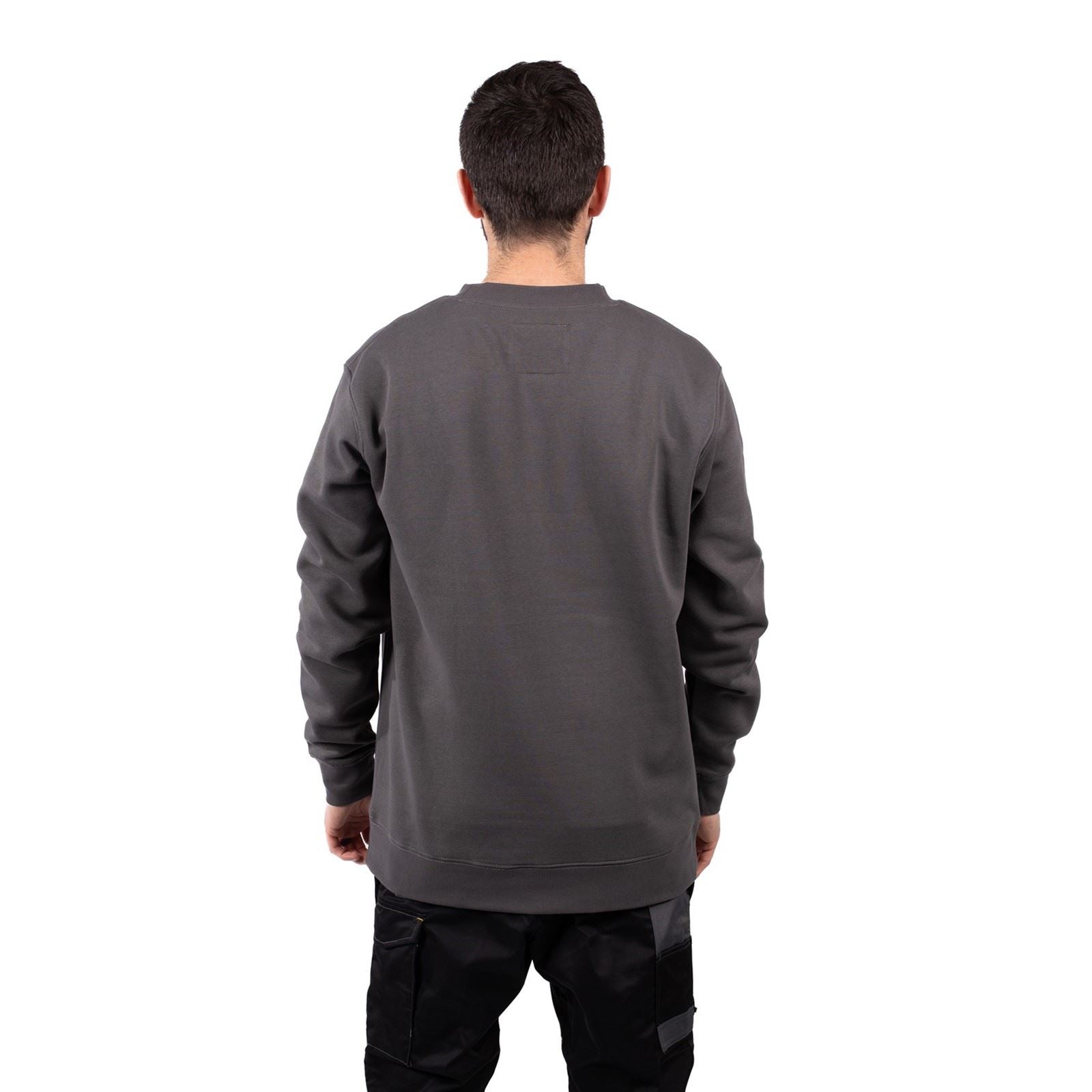 Caterpillar Midweight Crewneck Sweatshirt En Coton Pour Homme Gris
