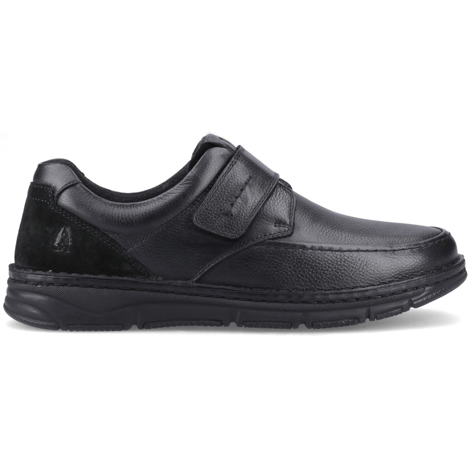 Hush Puppies Forde Touch Fastening Mocassins Noirs En Cuir Pour Hommes