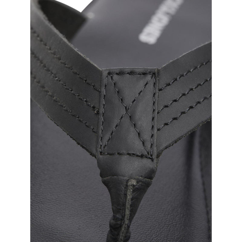 Jack & Jones Washton Tongs Pour Hommes En Cuir Anthracite