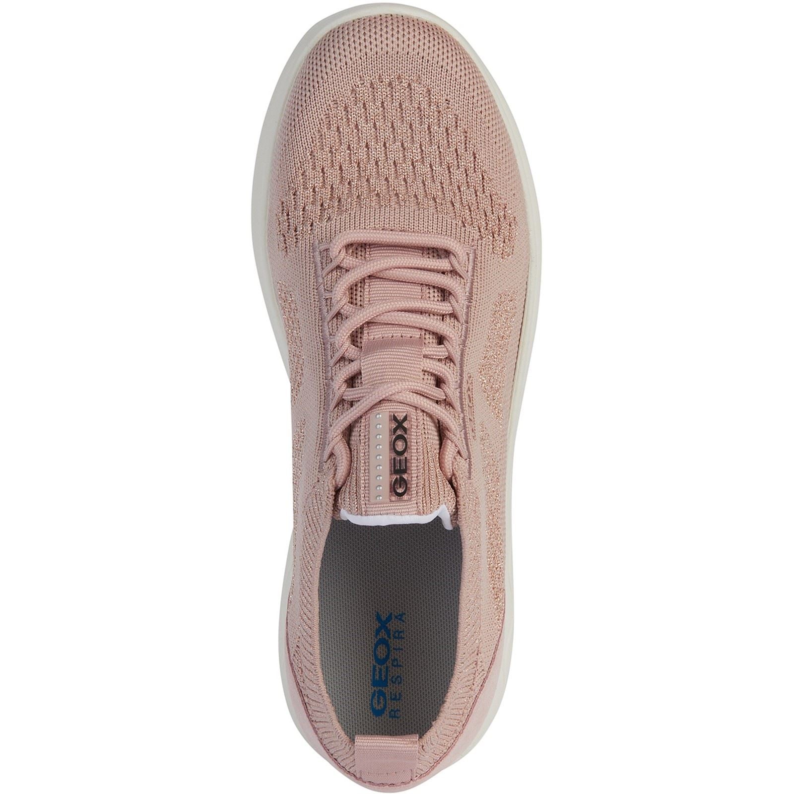 Geox D Spherica A Baskets En Cuir Pour Femmes De Couleur Rose Clair