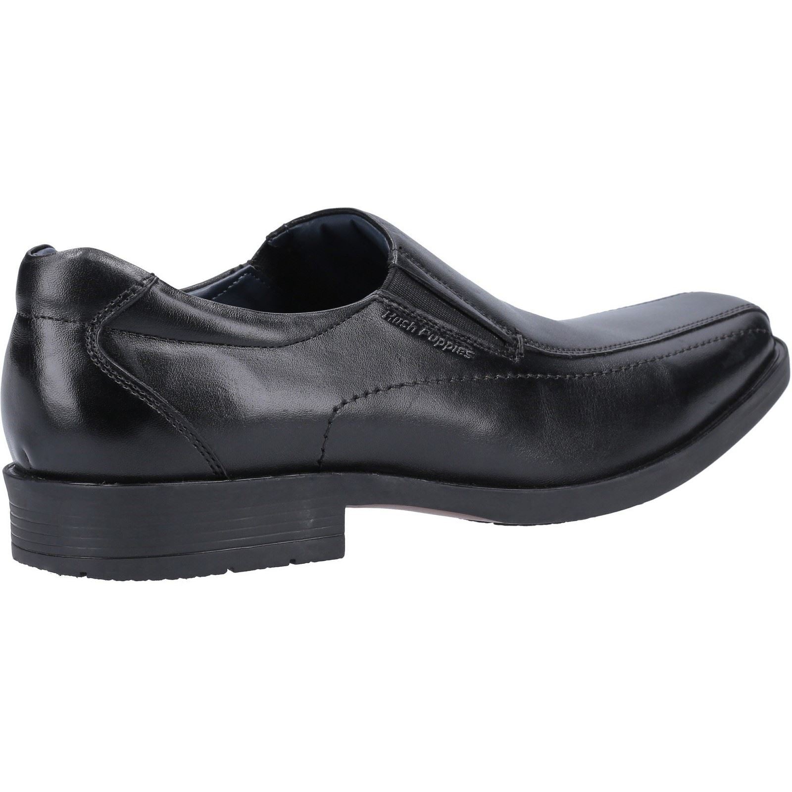 Hush Puppies Brody Chaussures Noires Pour Hommes En Cuir À Enfiler
