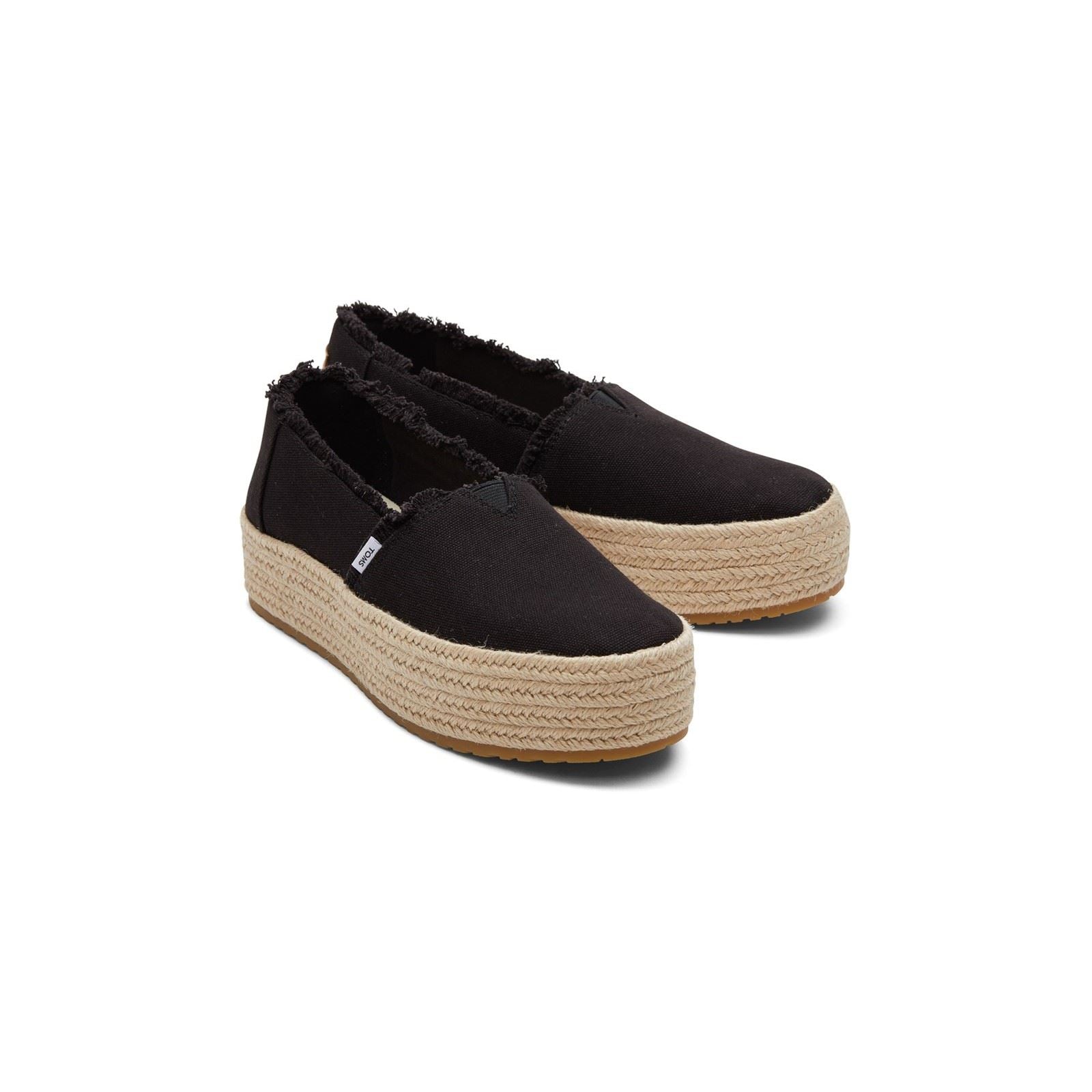 TOMS Valencia Espadrilles Noires Pour Femmes En 100% Coton