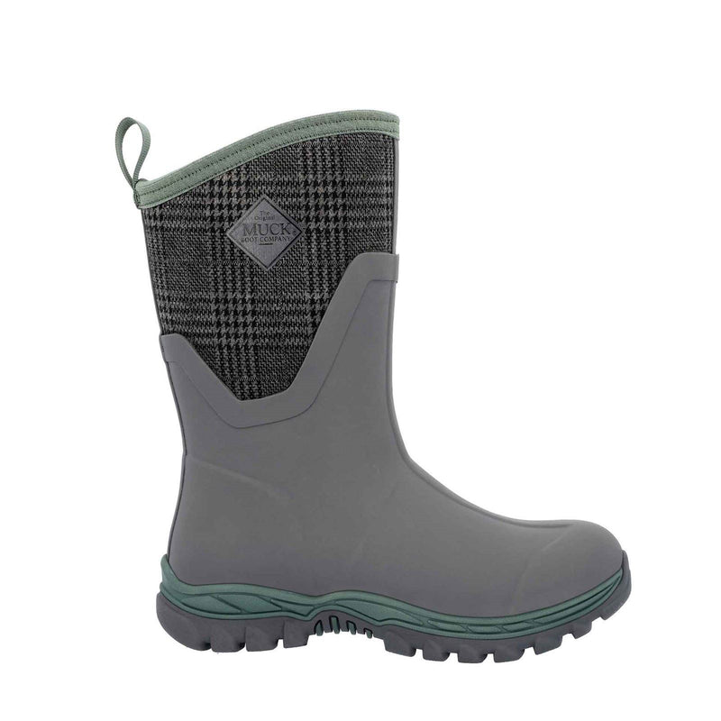 Muck Boots Arctic Sport II Bottes En Caoutchouc Grises À Carreaux