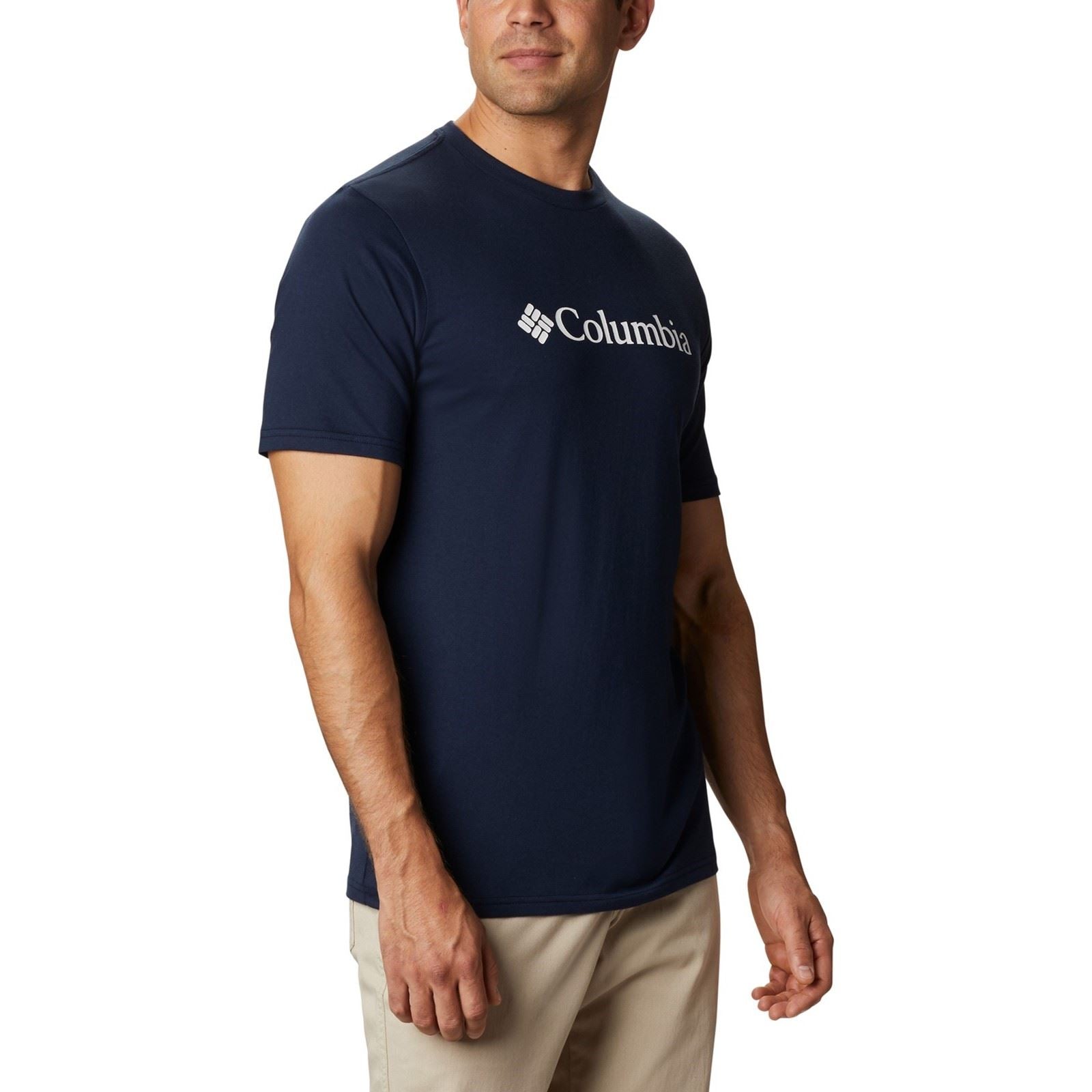 Columbia CSC Basic Logo Short Sleeve T-Shirts Pour Hommes En Coton Bleu À Manches Courtes