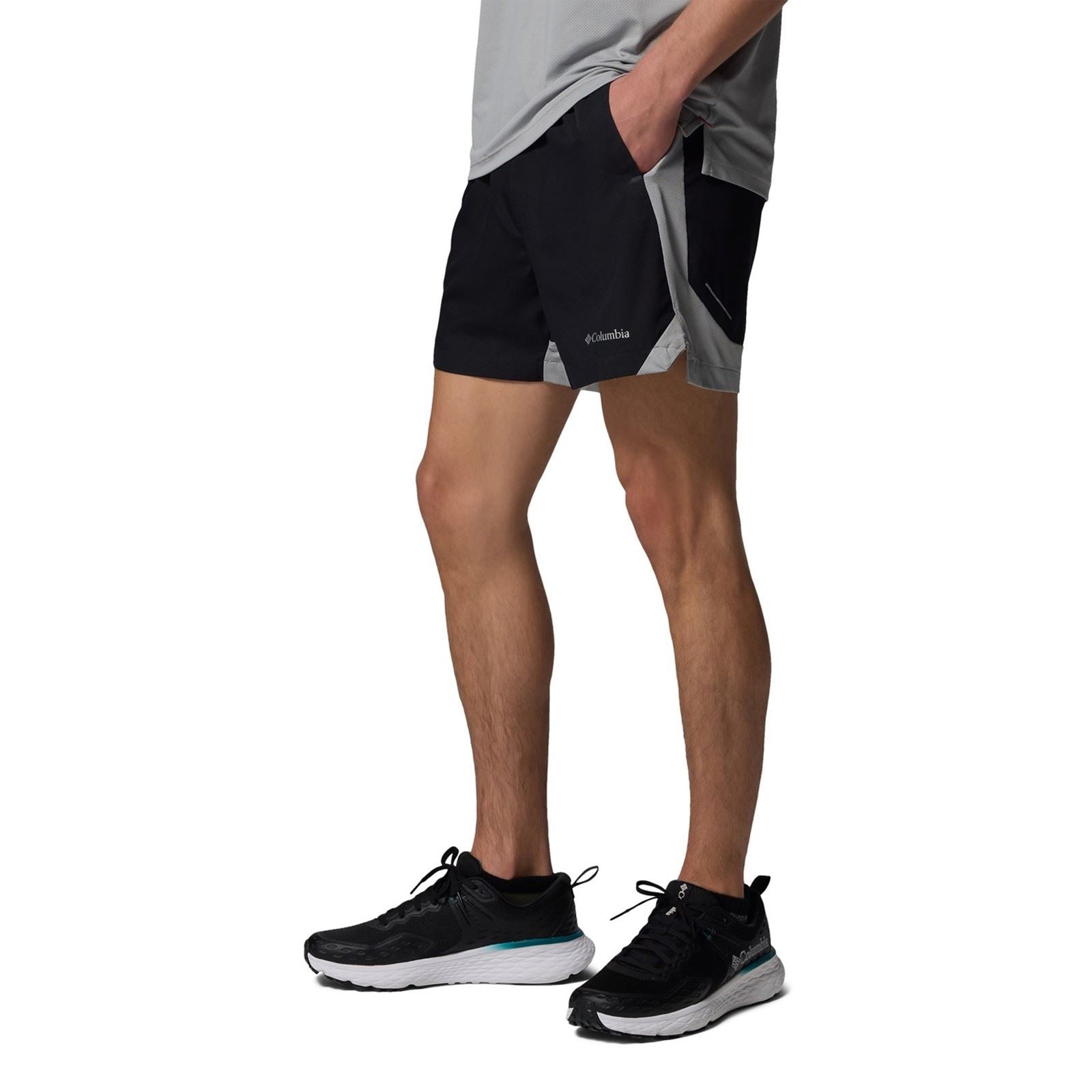 Columbia Three Pitch Shorts De Sport Actifs Pour Hommes En Polyester Noirs