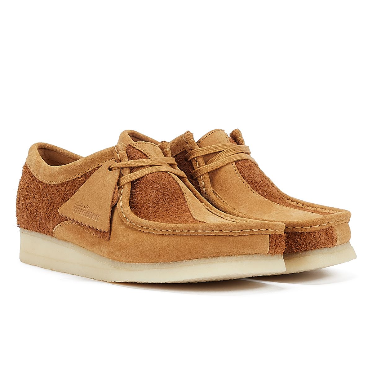 Clarks Originals Wallabee Combination  Chaussures À Lacets En Daim Beige Pour Hommes
