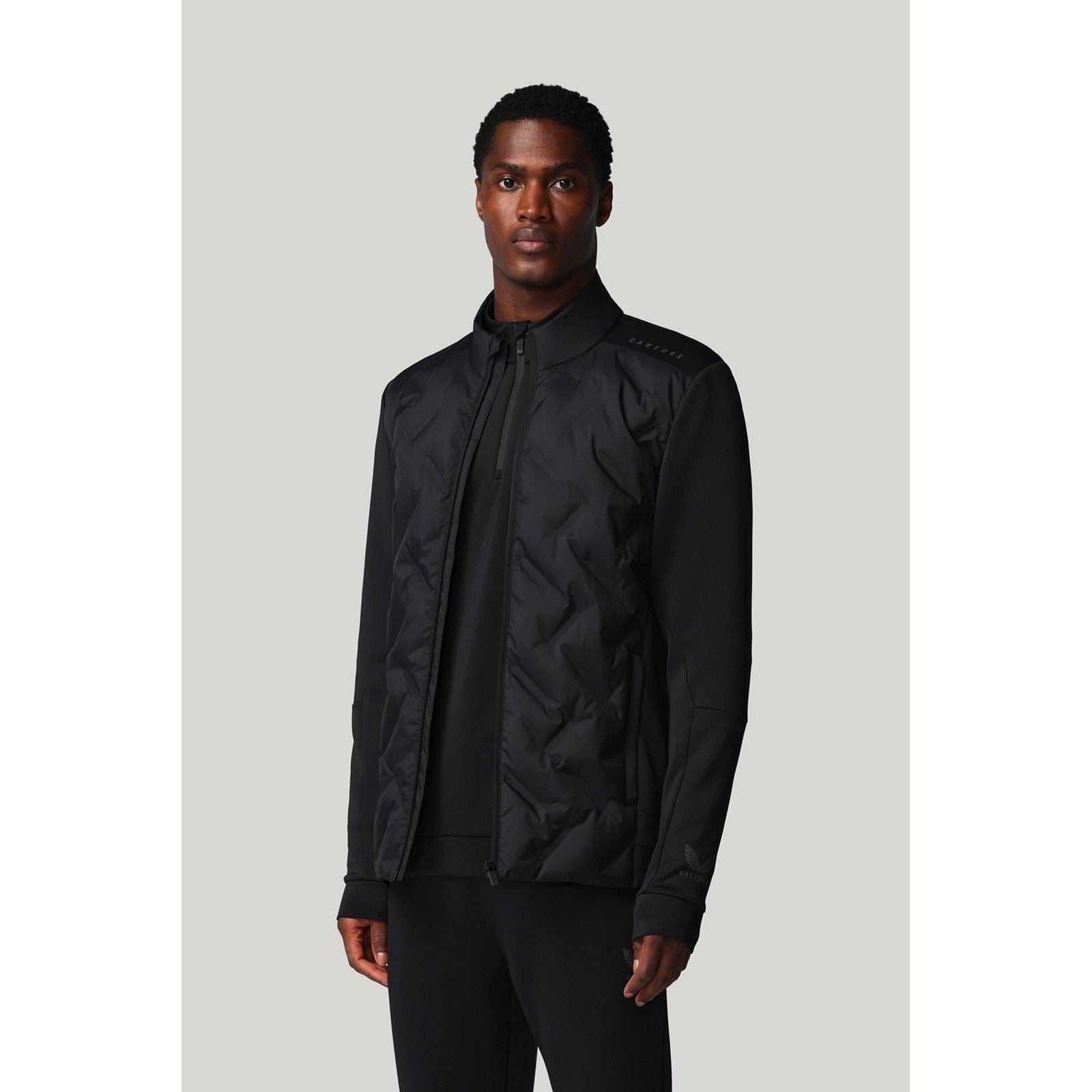 Castore Hybrid Jacket Vêtements De Sport Actifs Pour Hommes En Noir