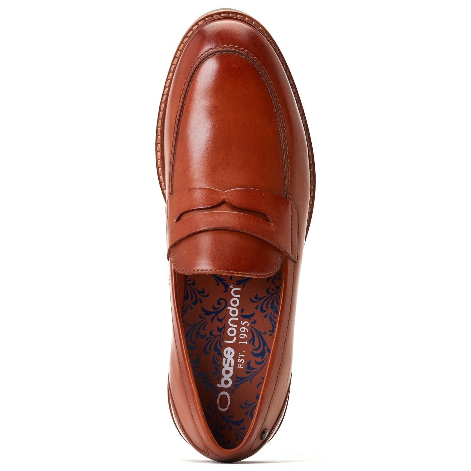 Base London Sid Mocassins Pour Hommes En Cuir Couleur Fauve