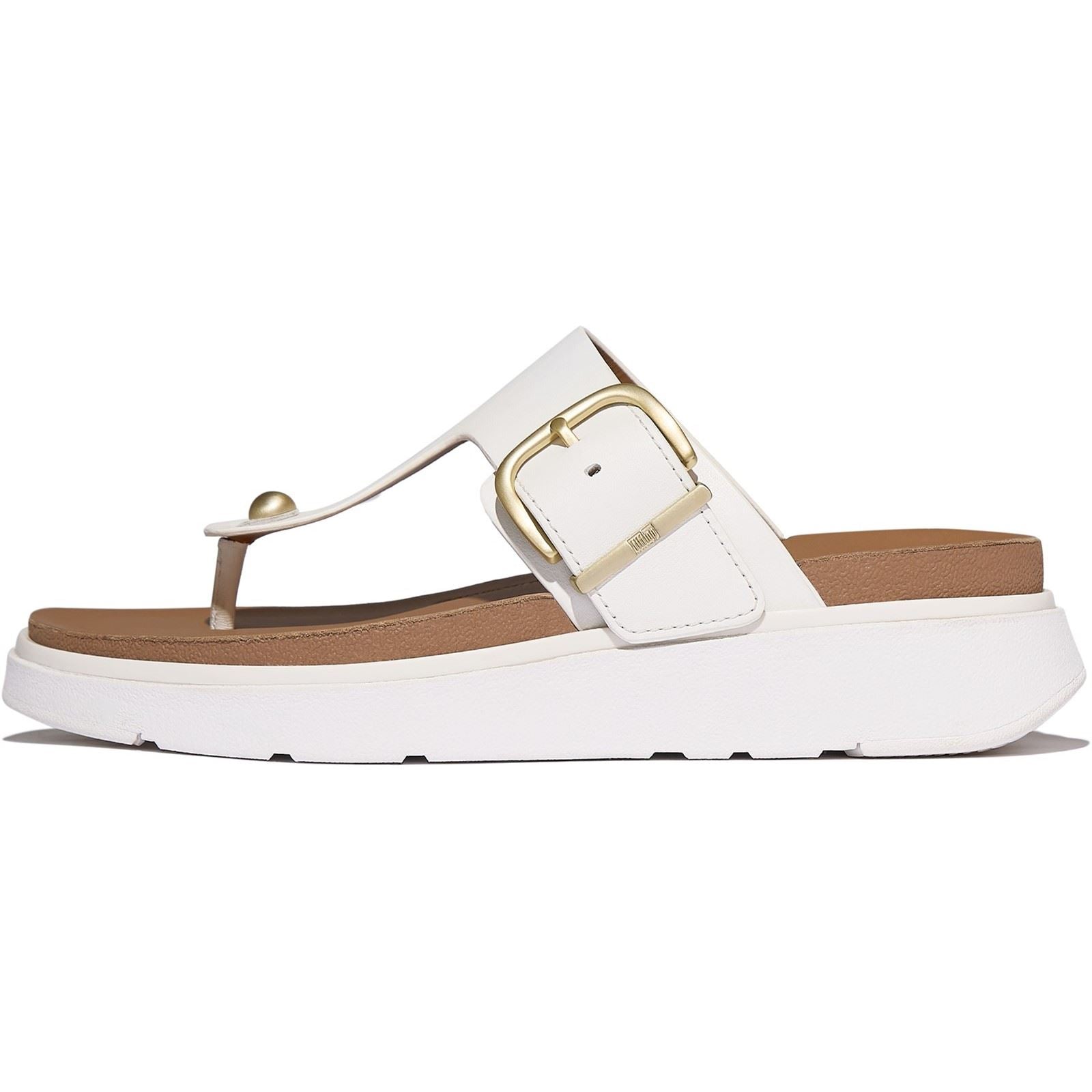 Fitflop Gen-FF Toe-Post Sandales Blanches Urbaines En Cuir Pour Femmes