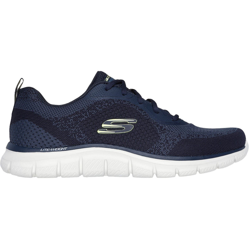 Skechers Track Glendor Baskets Homme En Synthétique Bleu Marine/Vert Citron