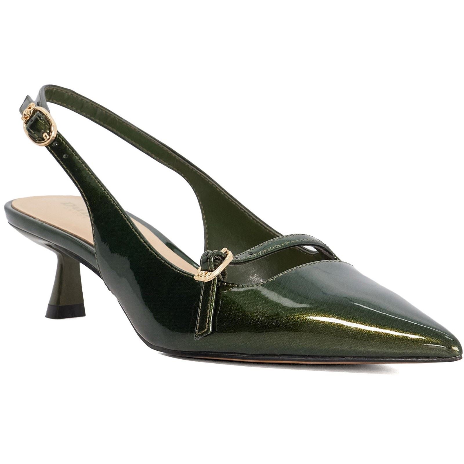 Dune Deserved Chaussures À Talons Pointus Vertes À Bride Arrière Pour Femmes