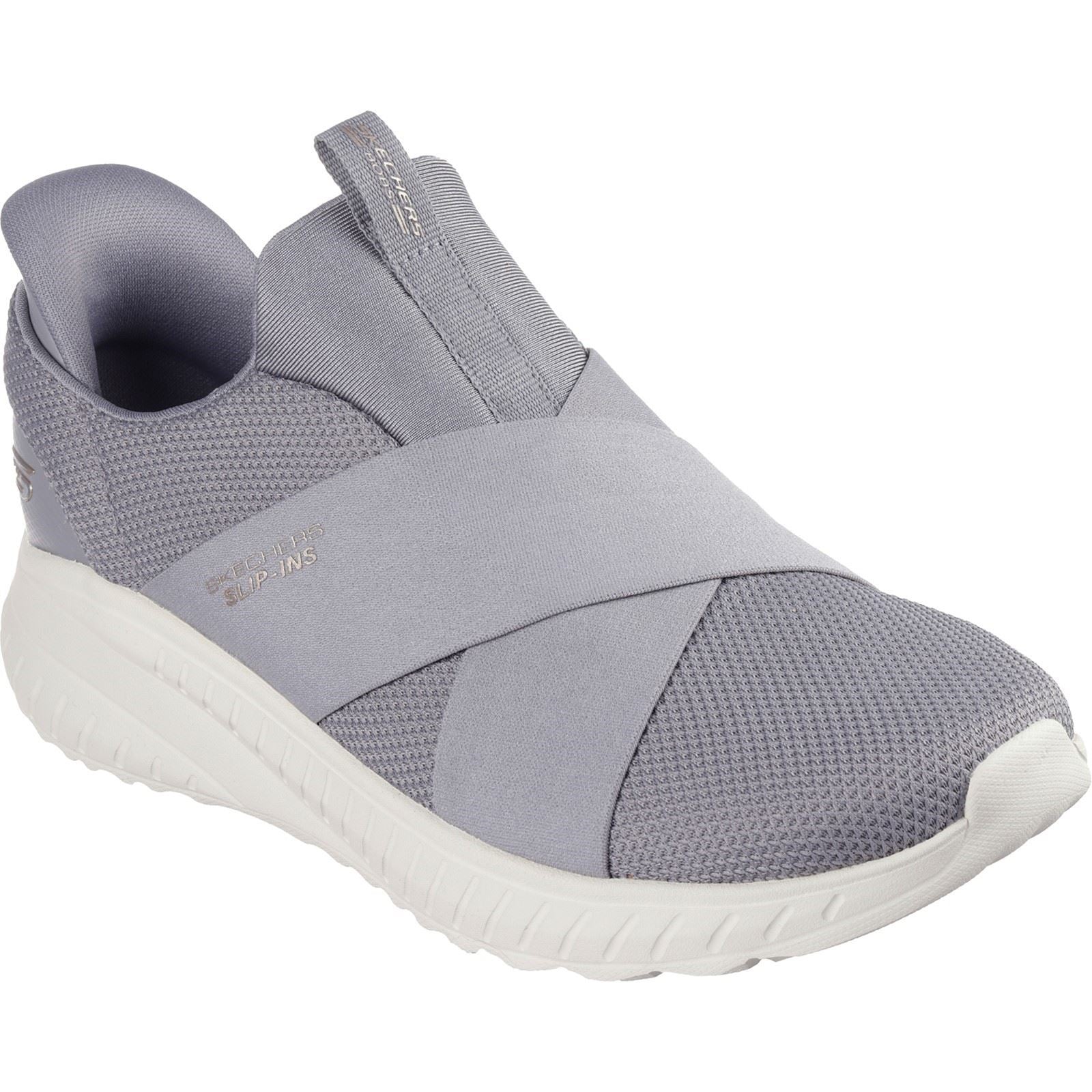 Skechers Bobs Squad Chaos Your Moment Baskets Femme Grises En Textile