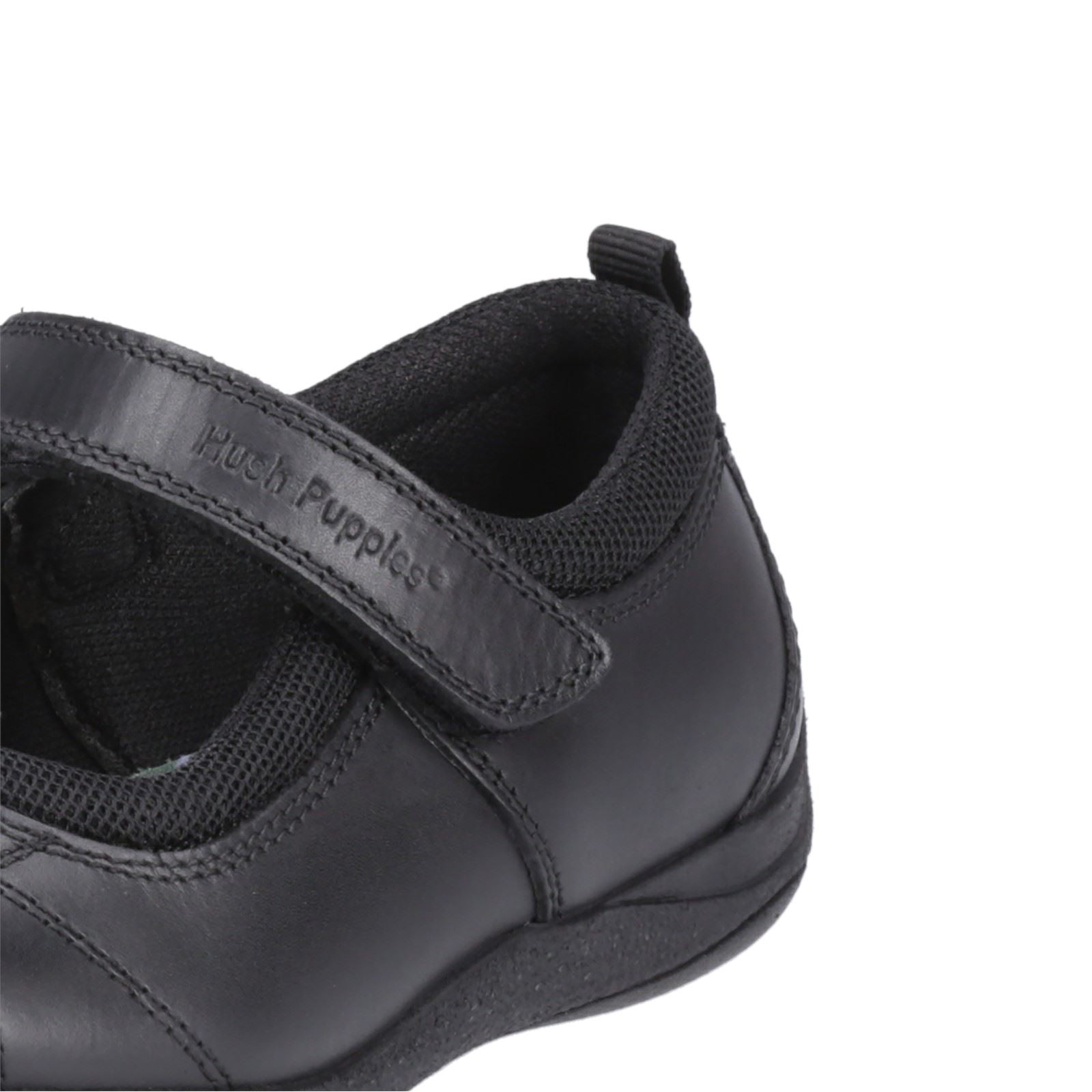 Hush Puppies Clara Junior Chaussures Noires Pour Filles En Cuir