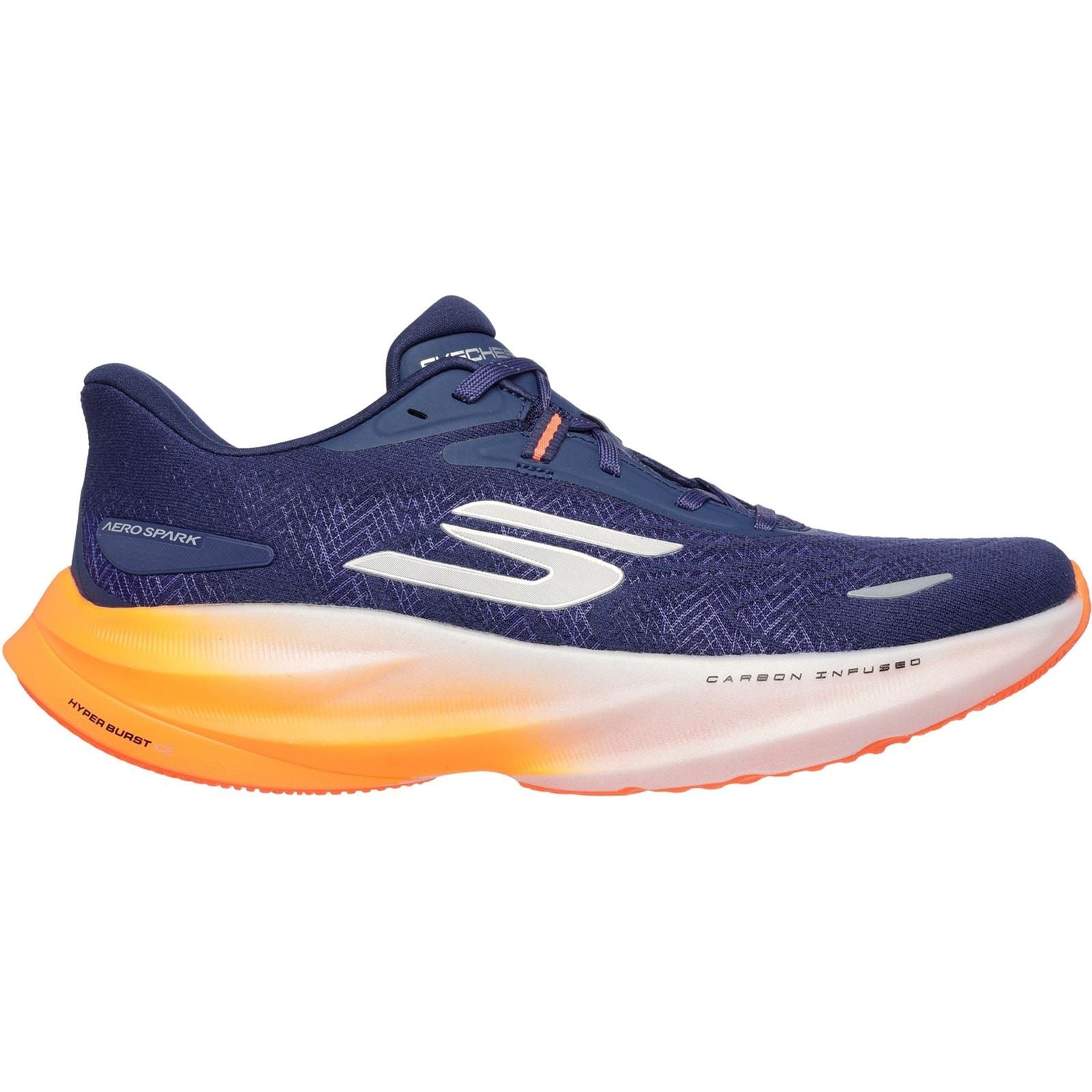 Skechers Performance GO RUN Ride 12 Chaussures De Sport Pour Hommes En Toile Bleu Marine/Orange