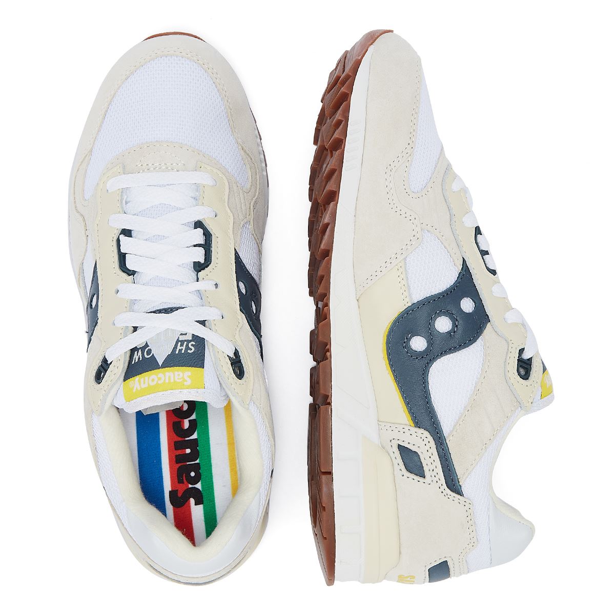 Saucony Shadow 5000 Baskets En Daim Blanc/Bleu