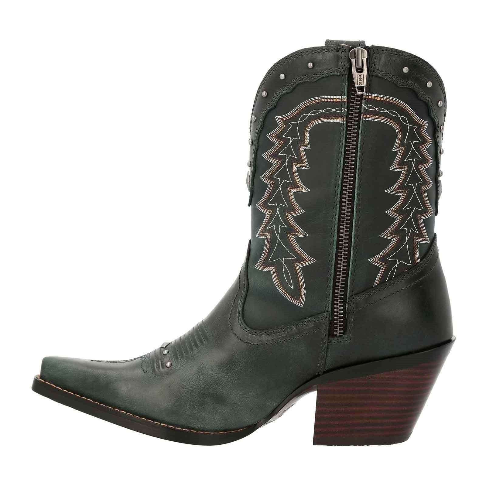 Durango Bottes Crush Bootie En Cuir Pour Femmes Marron Selle/Denim Bleu
