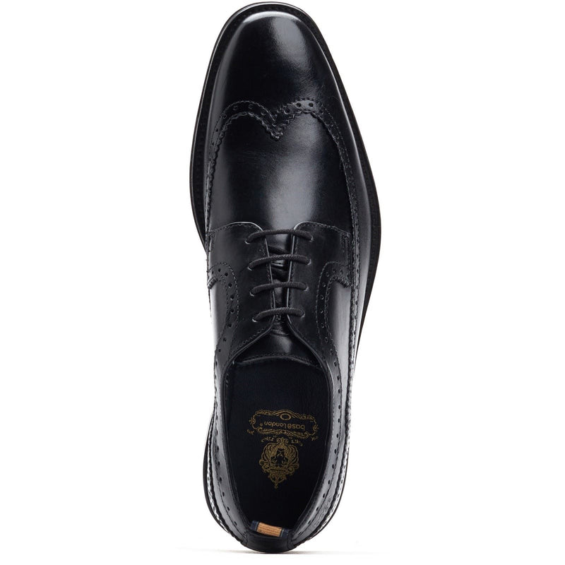 Base London Havisham Chaussures Richelieu Noires En Cuir Pour Hommes