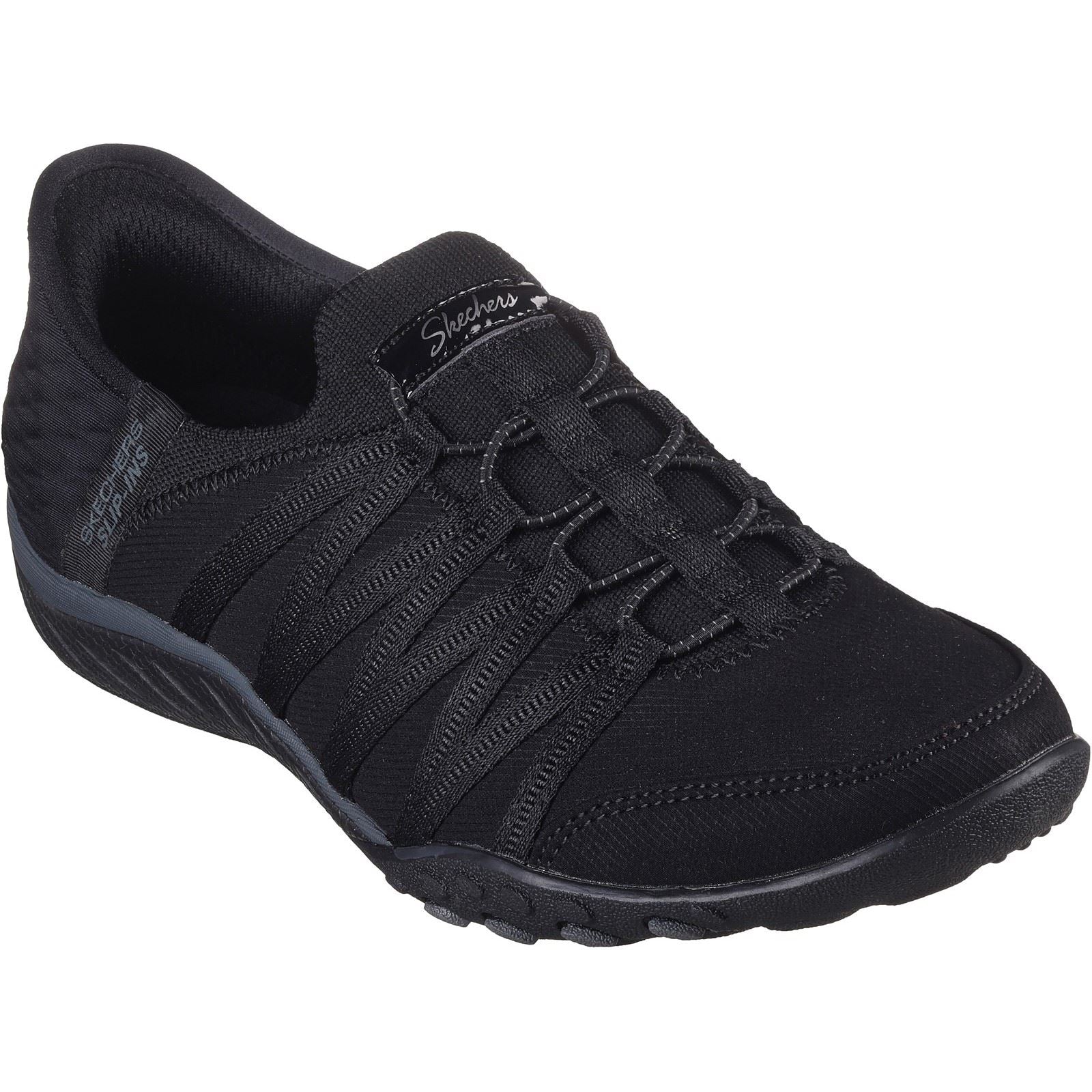 Skechers Breathe-Easy Roll-With-Me Baskets En Maille Tricotée Pour Femme, Noires