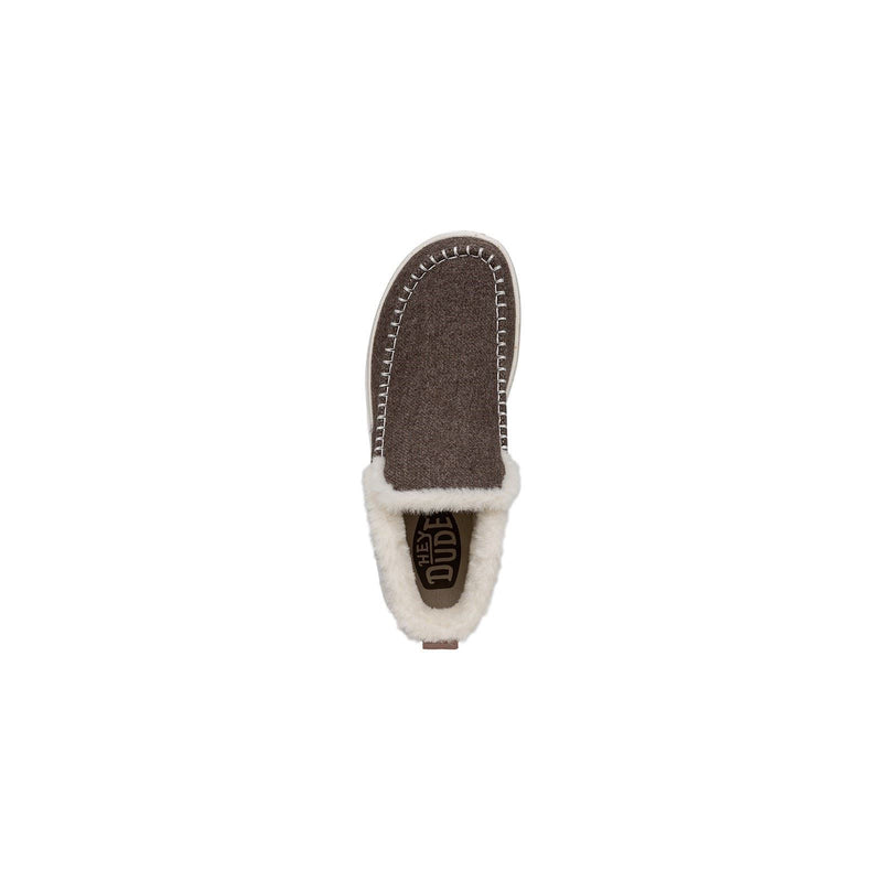 HEYDUDE Denny Wool Faux Shearling Bottes Pour Femmes En Noyer