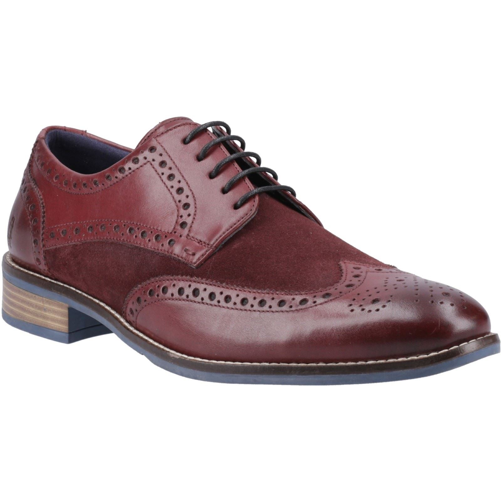 Hush Puppies Dustin Chaussures Richelieu En Cuir/suède Bordeaux Pour Hommes