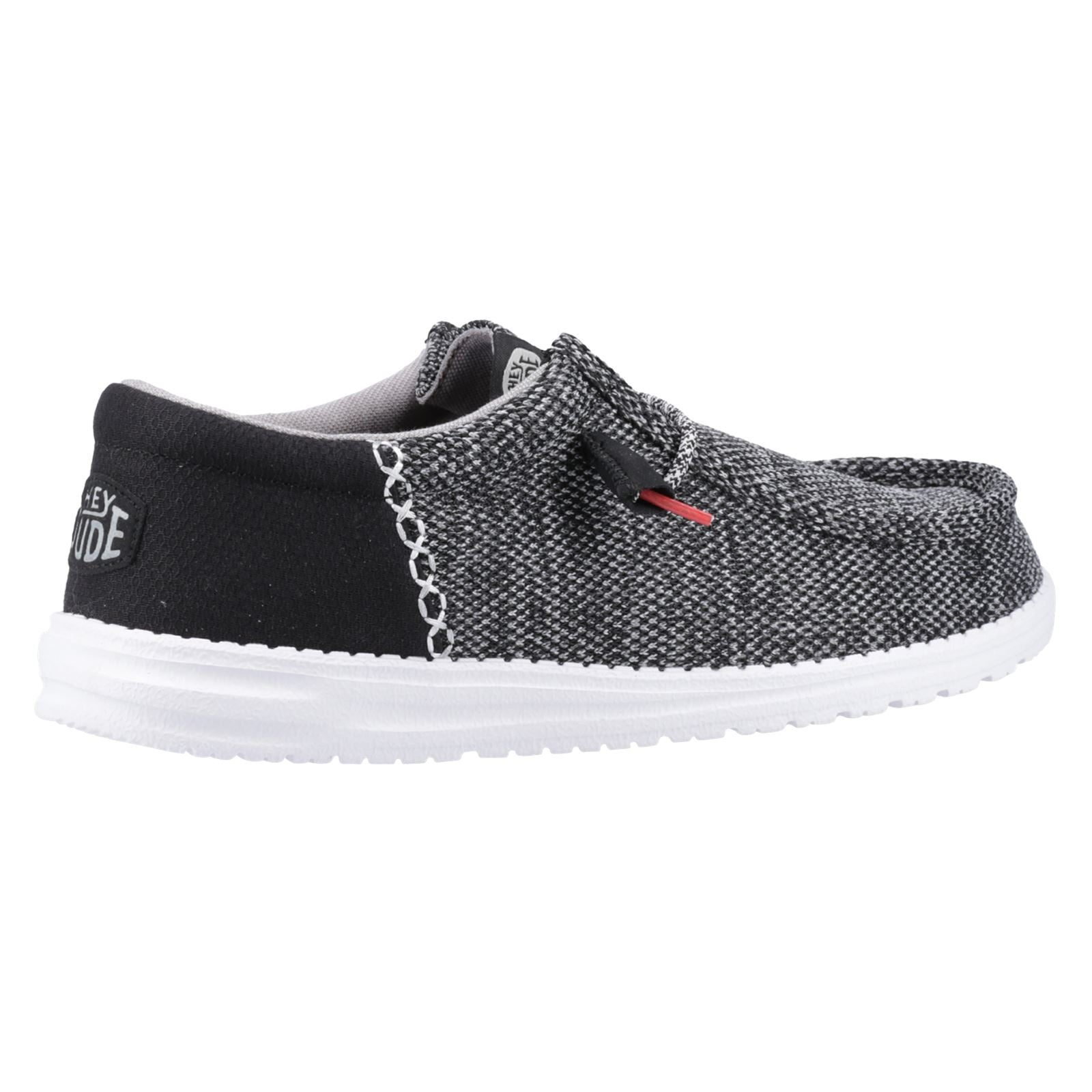 HEYDUDE Wally Funk Open Mesh Chaussures Bateau Hommes Noires/Blanches