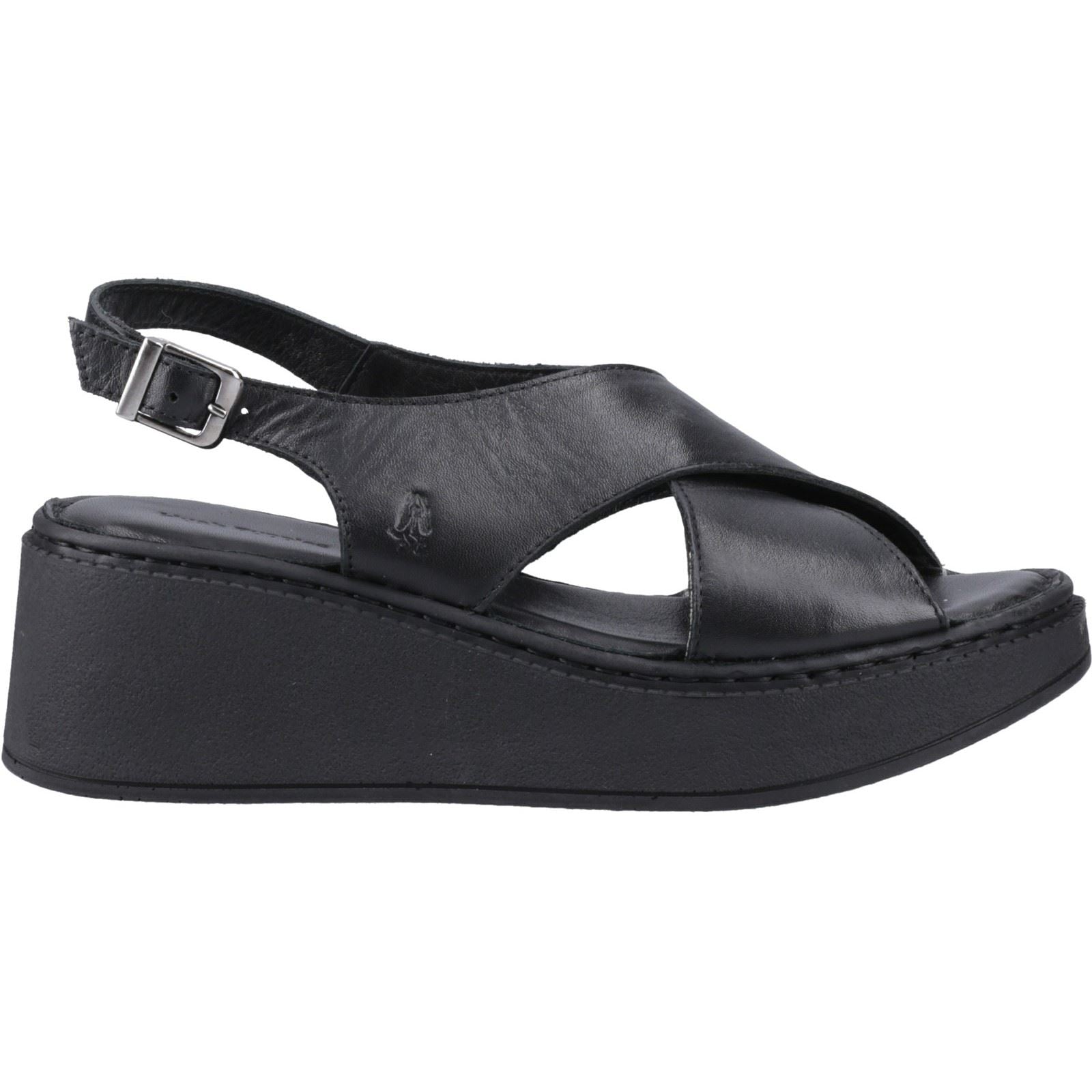 Hush Puppies Bex Wedge Escarpins Compensés Noirs En Nubuck Pour Femmes