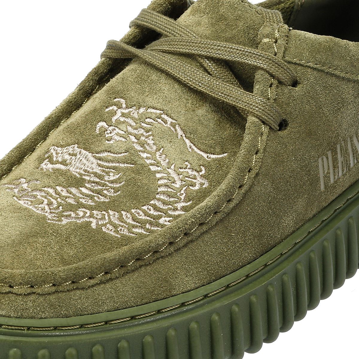 Clarks Main x Pleasures DRGN Lo Chaussures à lacets en daim vert