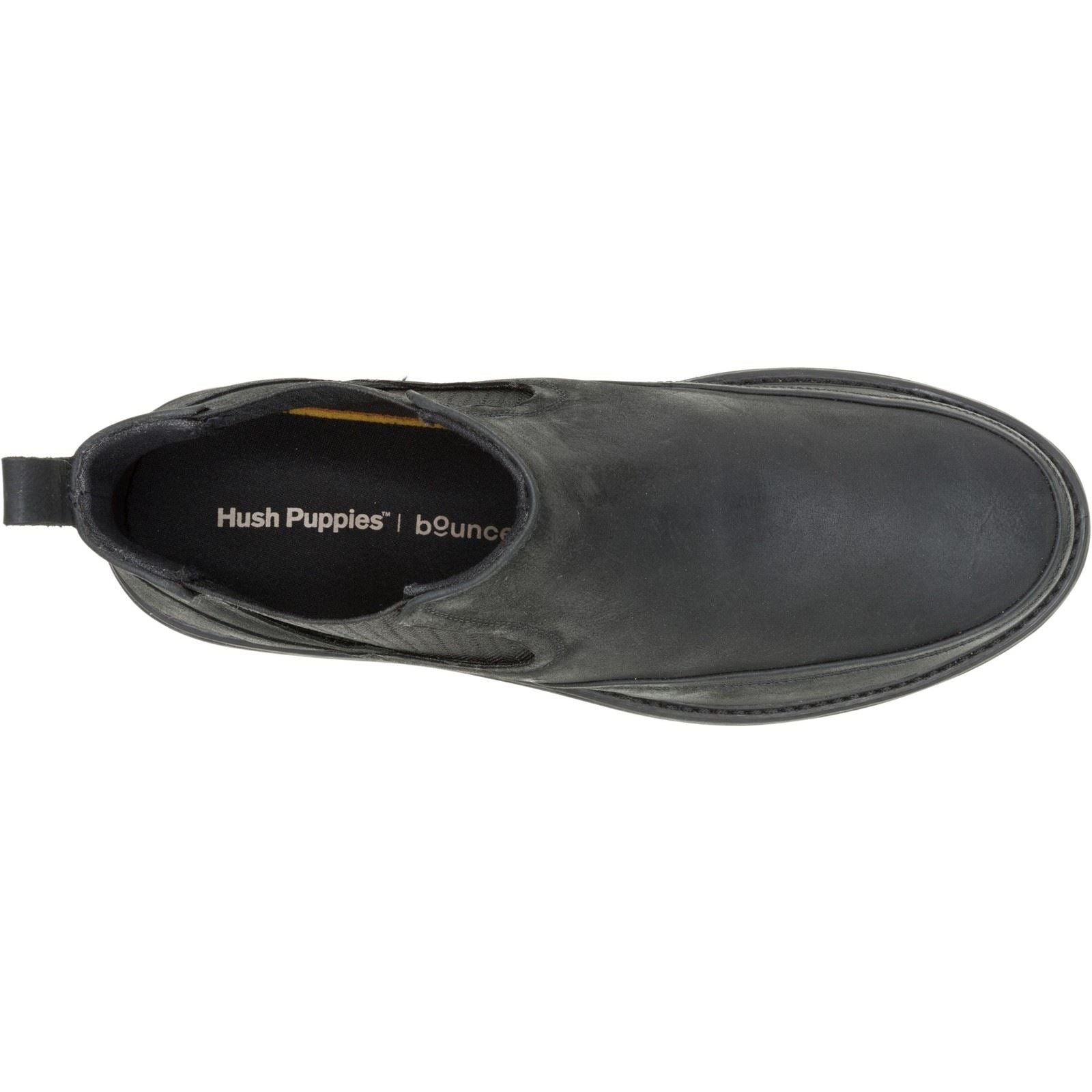 Hush Puppies Jenson Bottes En Cuir Noires Pour Hommes