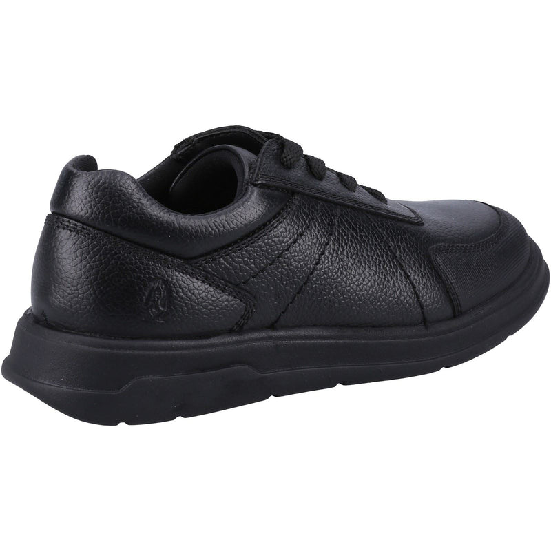 Hush Puppies Robert JNR Chaussures Noires Pour Garçons En Cuir À Lacets