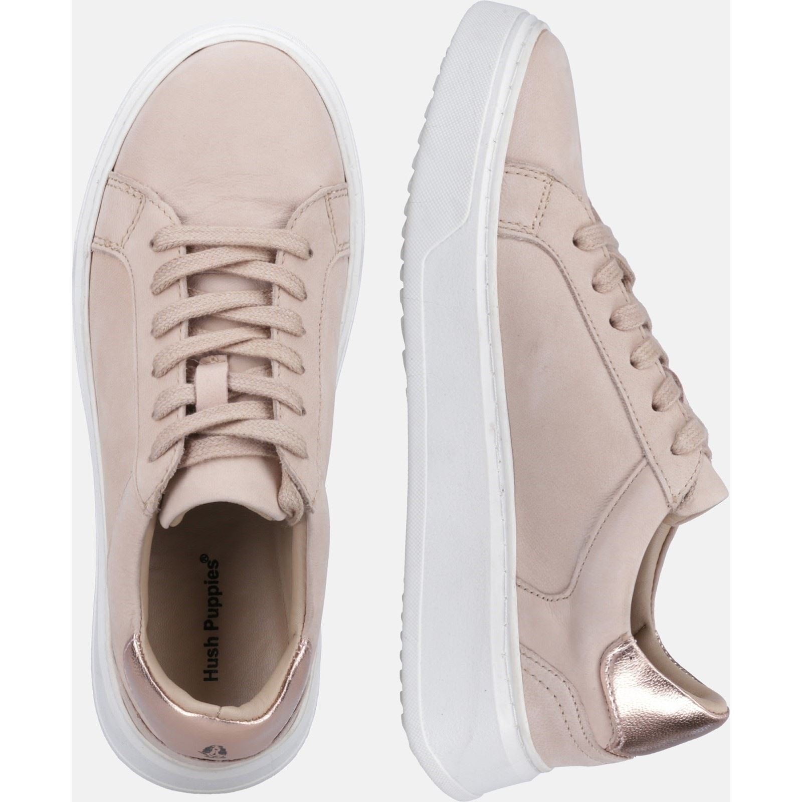 Hush Puppies Camille Baskets En Cuir Rose Pour Femme
