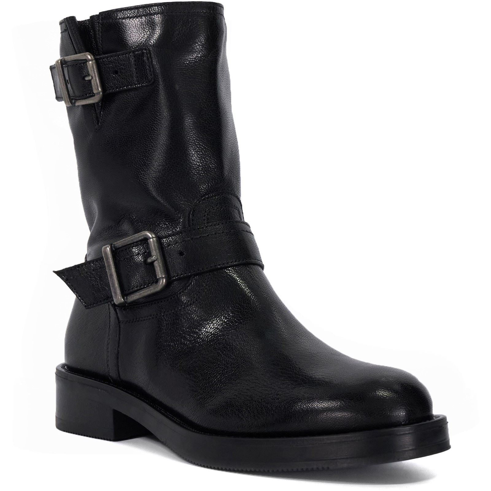 Dune Pixen Bottes Noires En Cuir Pour Femmes