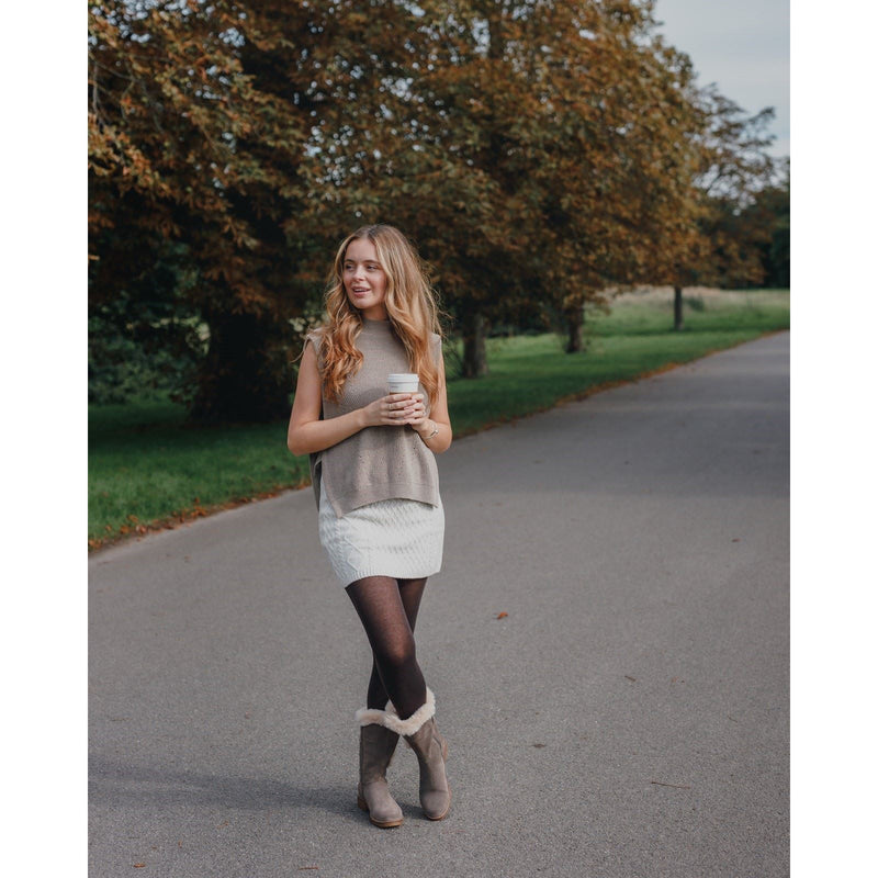 Hush Puppies Megan Bottes Grises En Daim Pour Femmes