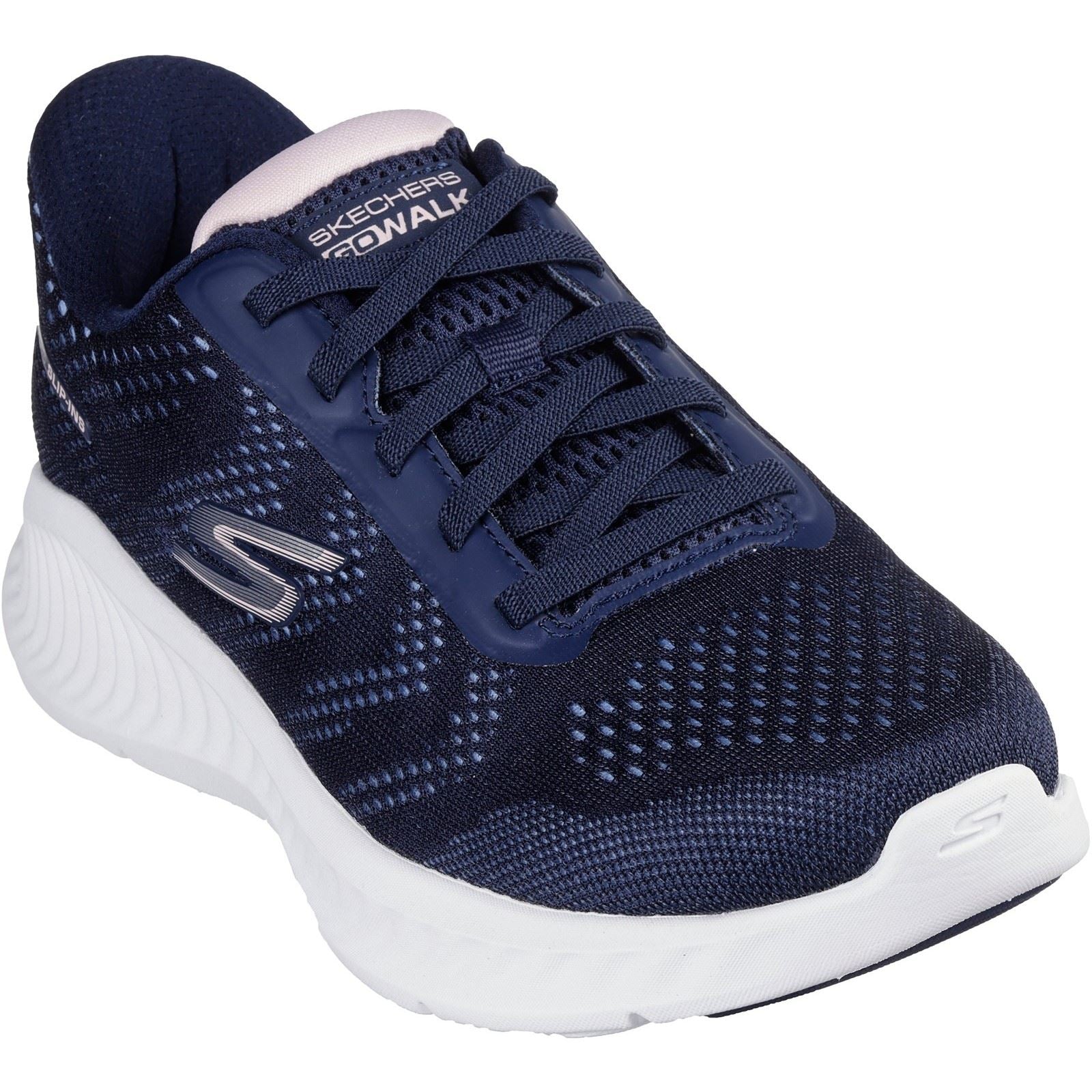 Skechers Go Walk Now Khloe Chaussures De Sport Pour Femmes En Textile Bleu Marine/blanc