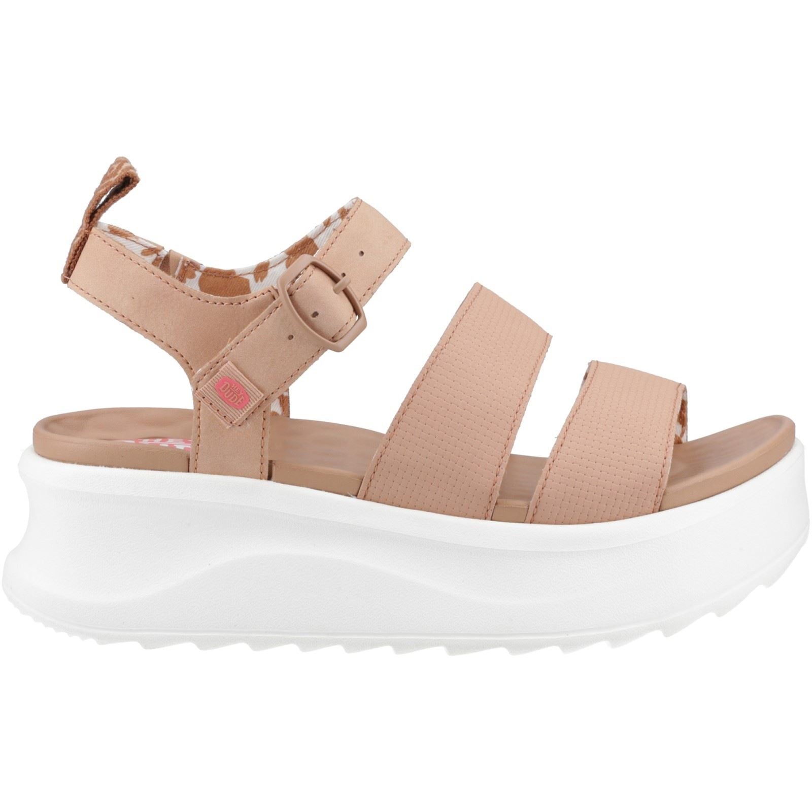 HEYDUDE Delray Buckle Classic Sandales Pour Femmes En Polyester De Couleur Beige