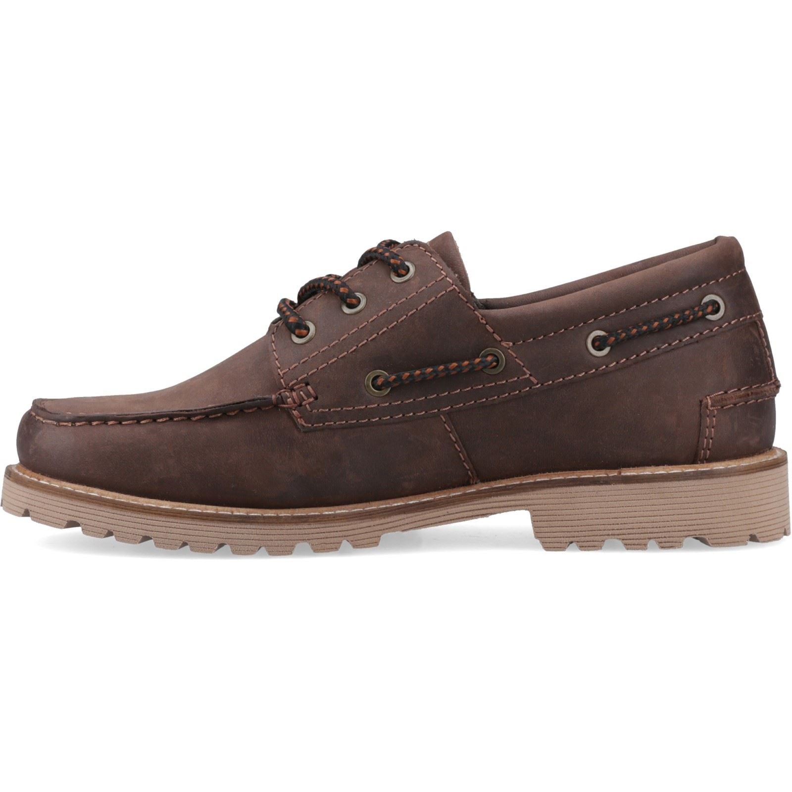 Sperry Houston Chaussures De Bateau En Cuir Marron Pour Homme