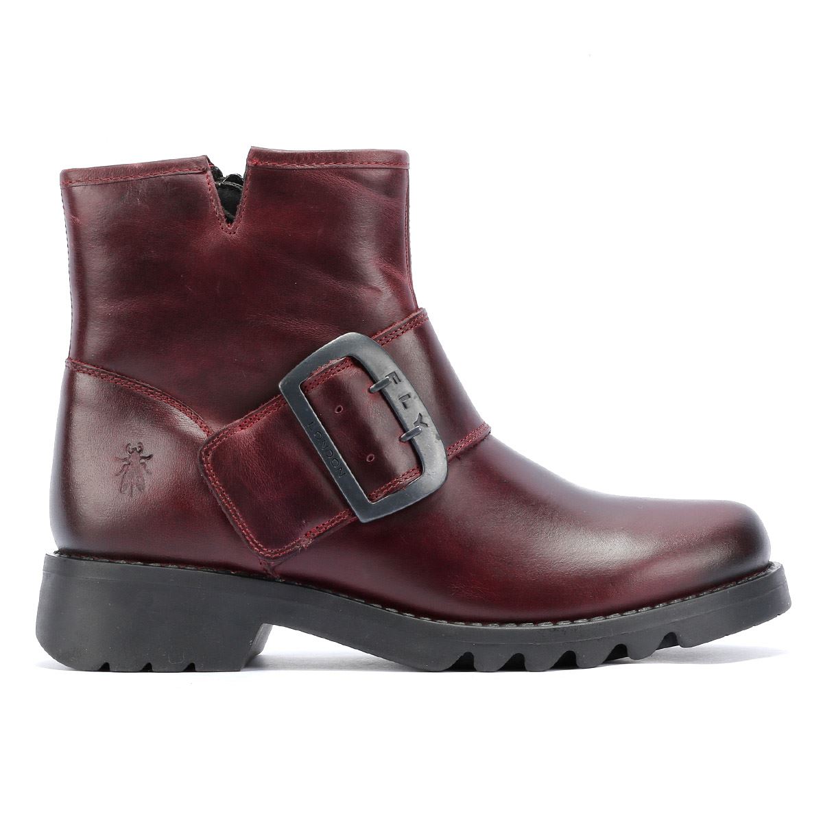 Fly London Rily Bottes En Cuir Rouge Pour Femmes
