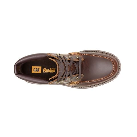 Caterpillar Colorado Boat Mid Bottes En Cuir Pour Hommes Marron