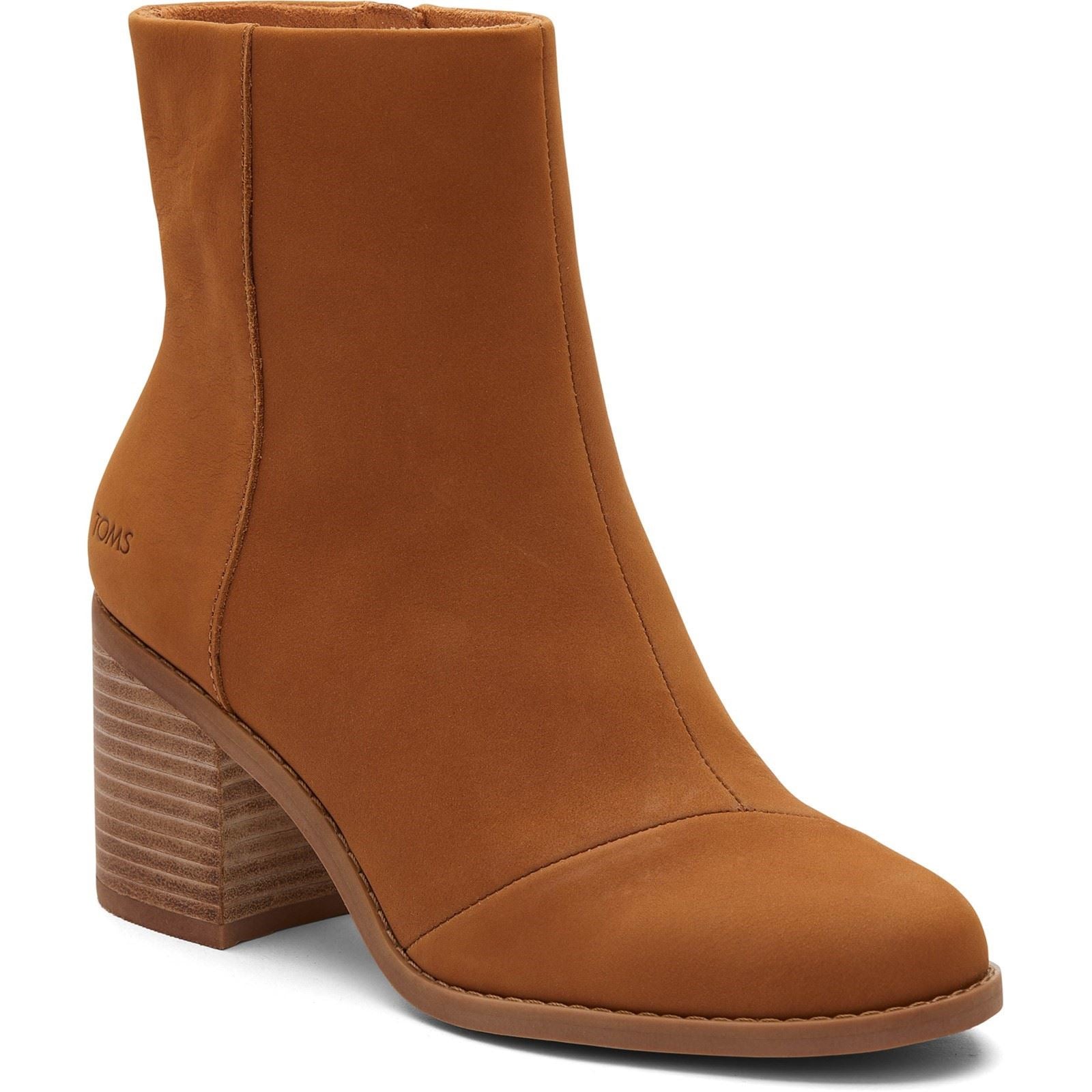 TOMS Evelyn Bottes En Cuir Pour Femmes Couleur Tan