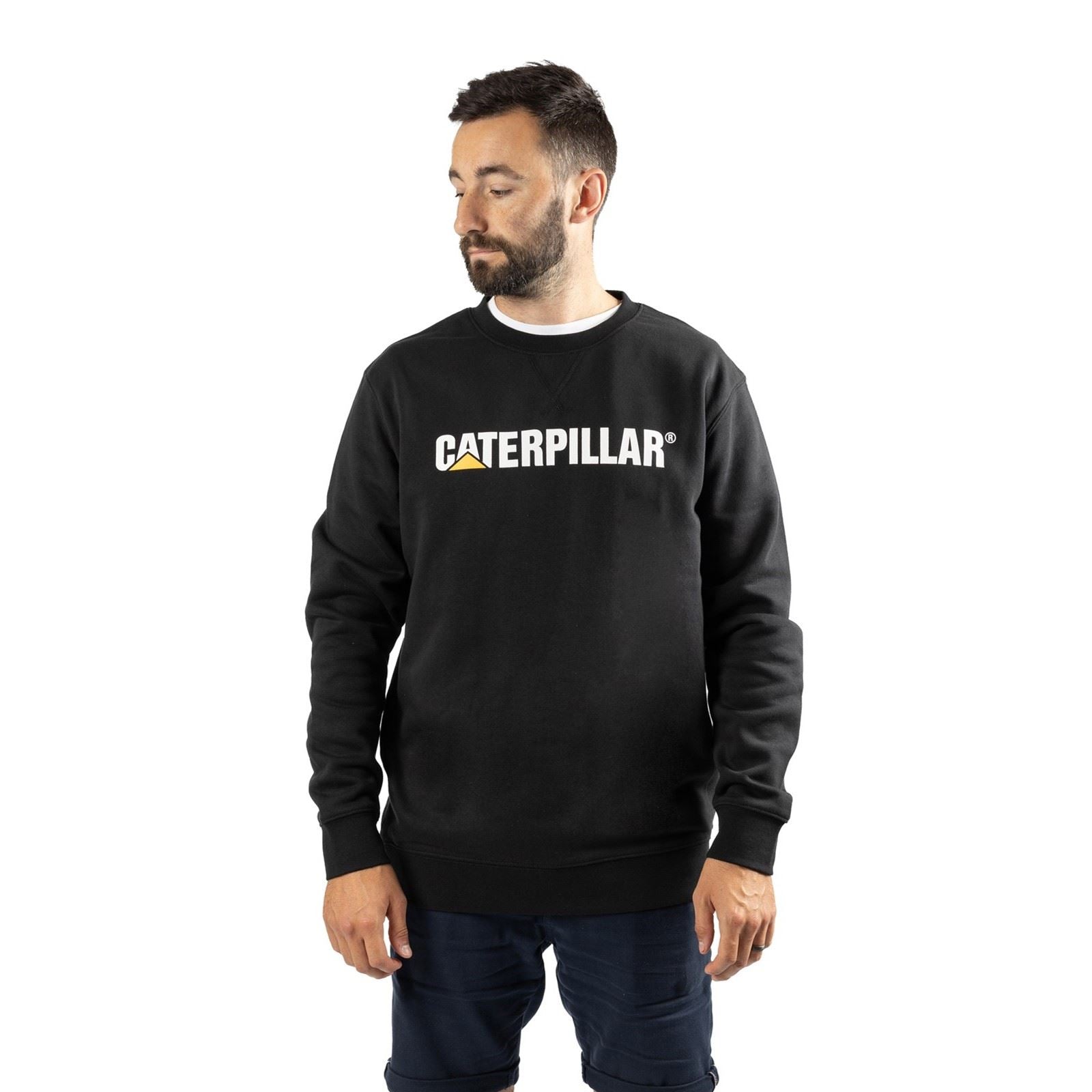 Caterpillar Midweight Crewneck Sweatshirt Noir En Coton Pour Homme