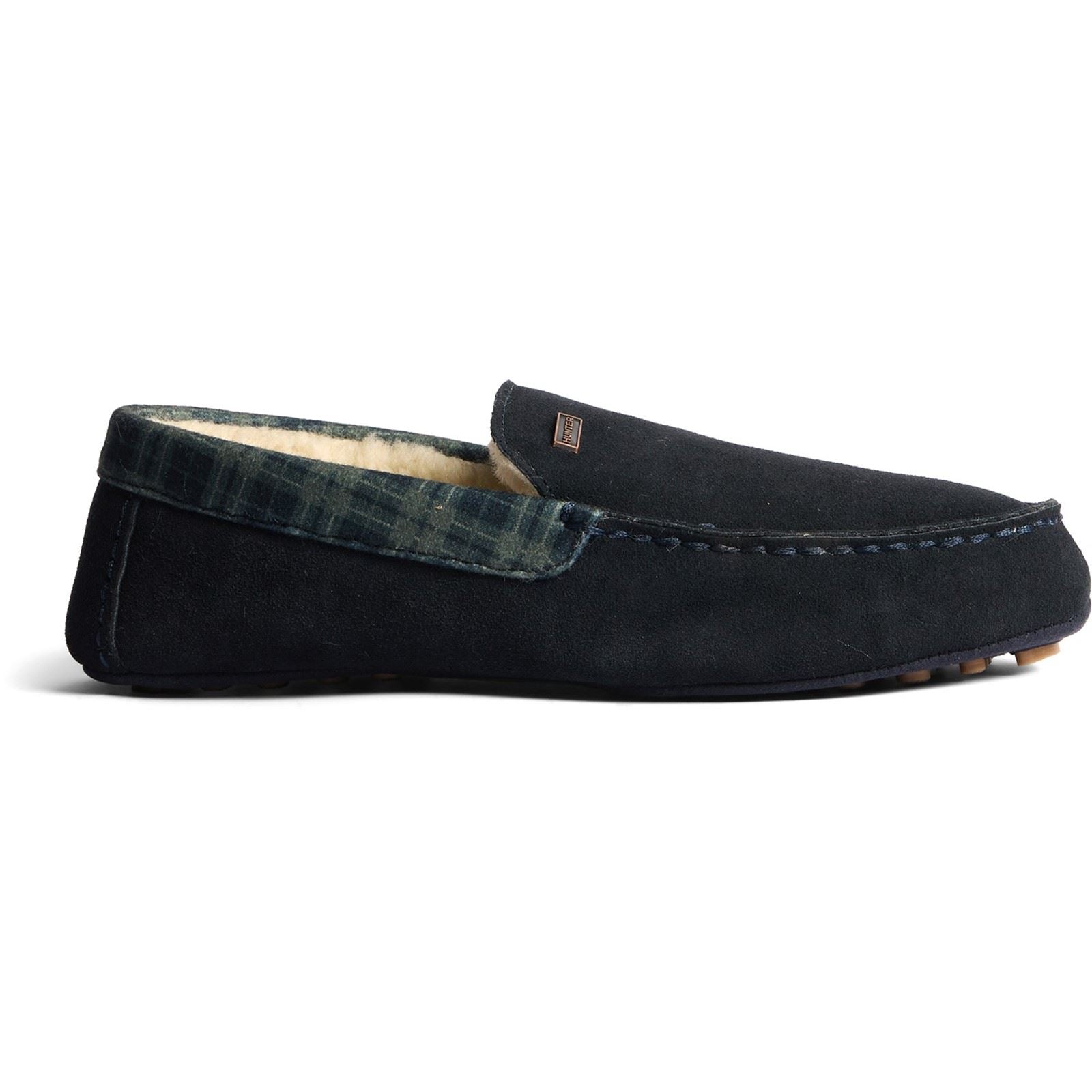 Hunter Moccassin Chaussons Navy Pour Homme En Suède