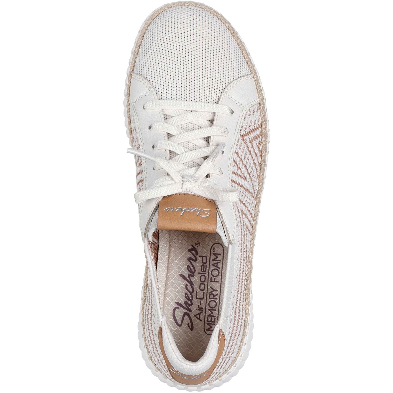 Skechers Wilshire Blvd - Bellevue Baskets Blanches Cassées En Polyester Pour Femmes