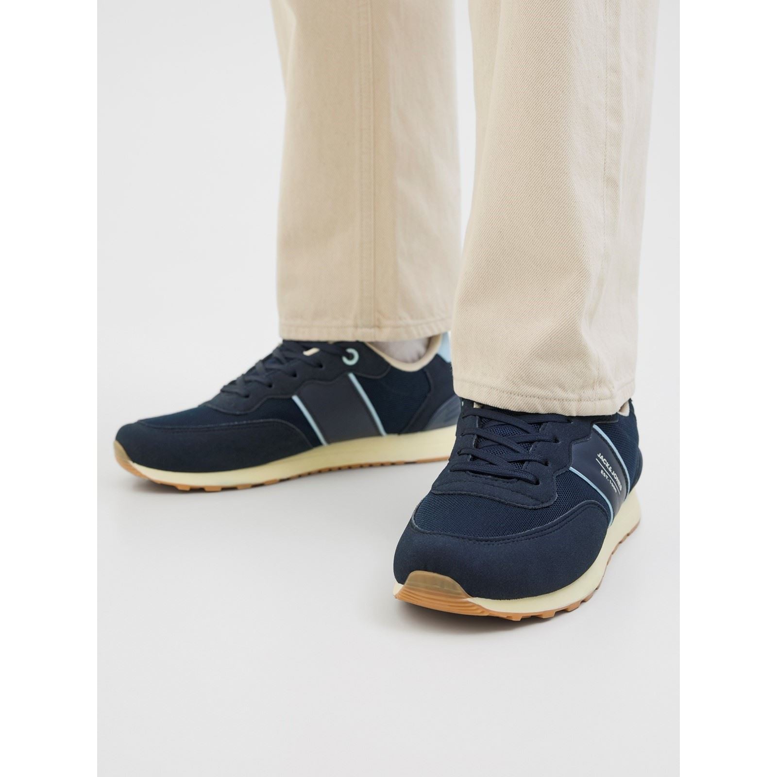 Jack & Jones Spirit Runner Blazer En Polyuréthane Pour Homme/baskets Glacier Ice En Couleur Bleu Marine
